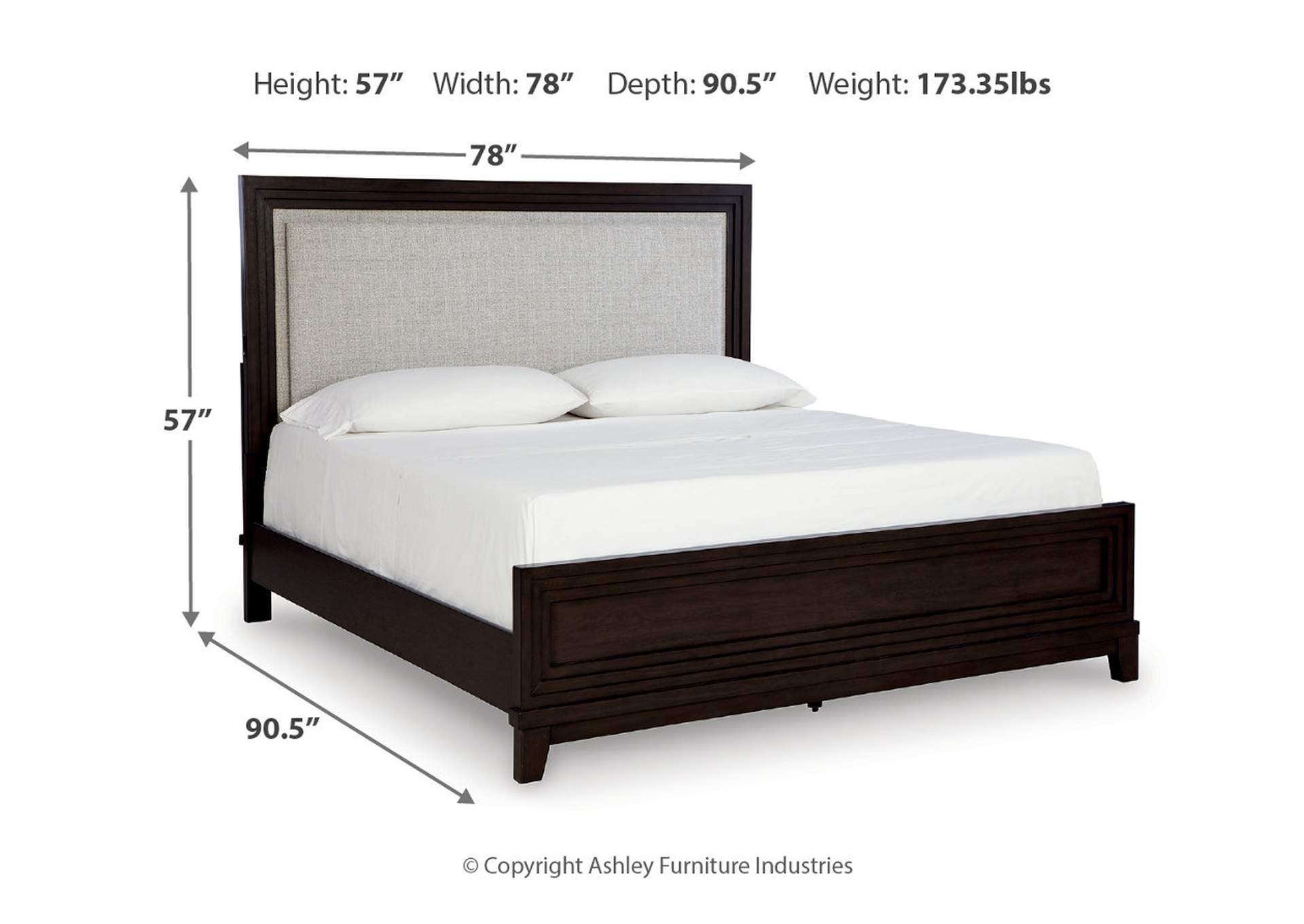 Neymorton California King Upholstered Panel Bed image 4