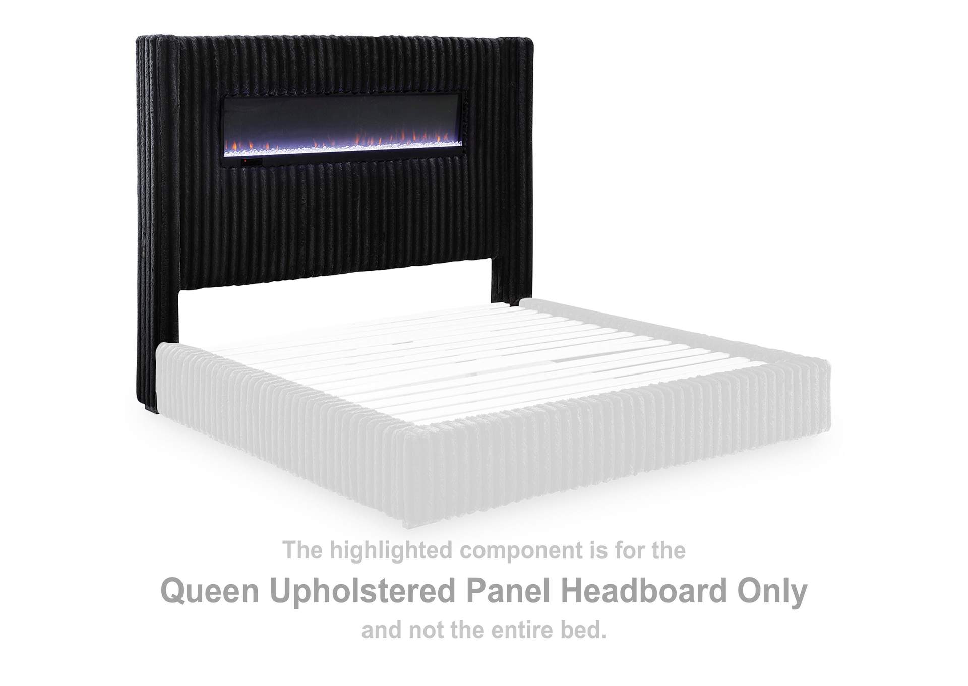 Tayleena Queen Upholstered Bed with Fireplace and Wireless Audio image 16