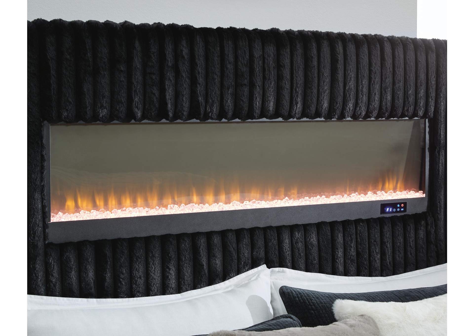 Tayleena Queen Upholstered Bed with Fireplace and Wireless Audio image 12