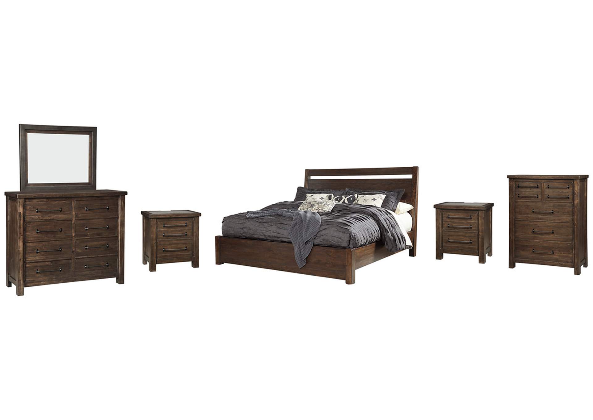 Starmore King Panel Bed with Mirrored Dresser, Chest and 2 Nightstands image 1