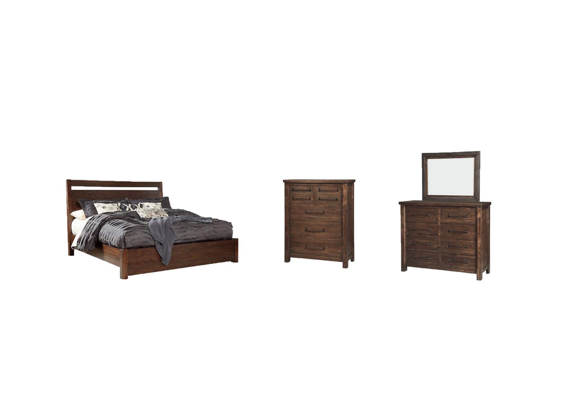 Starmore King Panel Bed with Mirrored Dresser and Chest image 1