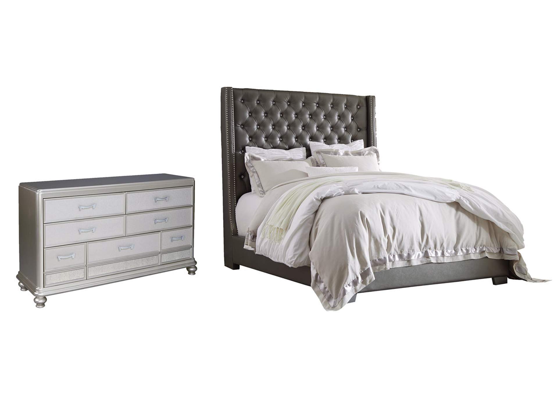 Coralayne Queen Upholstered Bed with Dresser