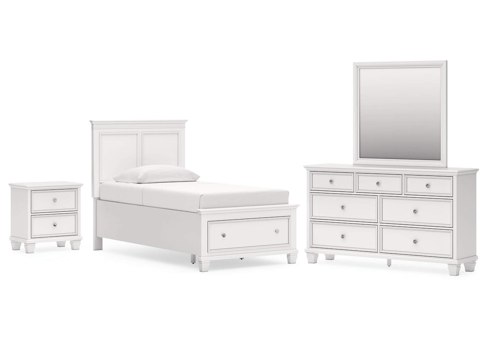 Fortman Twin Panel Storage Bed, Dresser, Mirror and Nightstand image 1