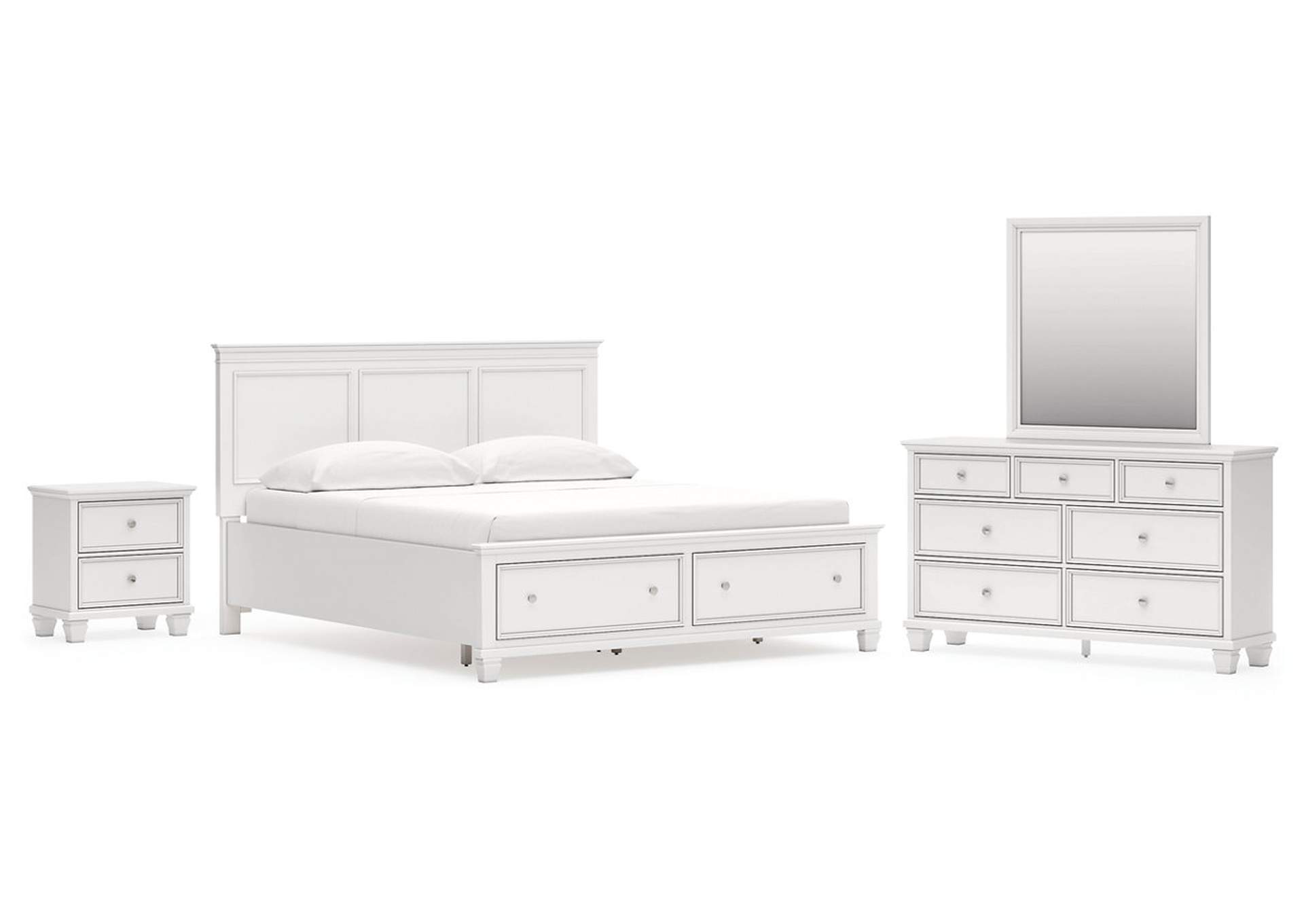 Fortman California King Panel Storage Bed, Dresser, Mirror and Nightstand image 1