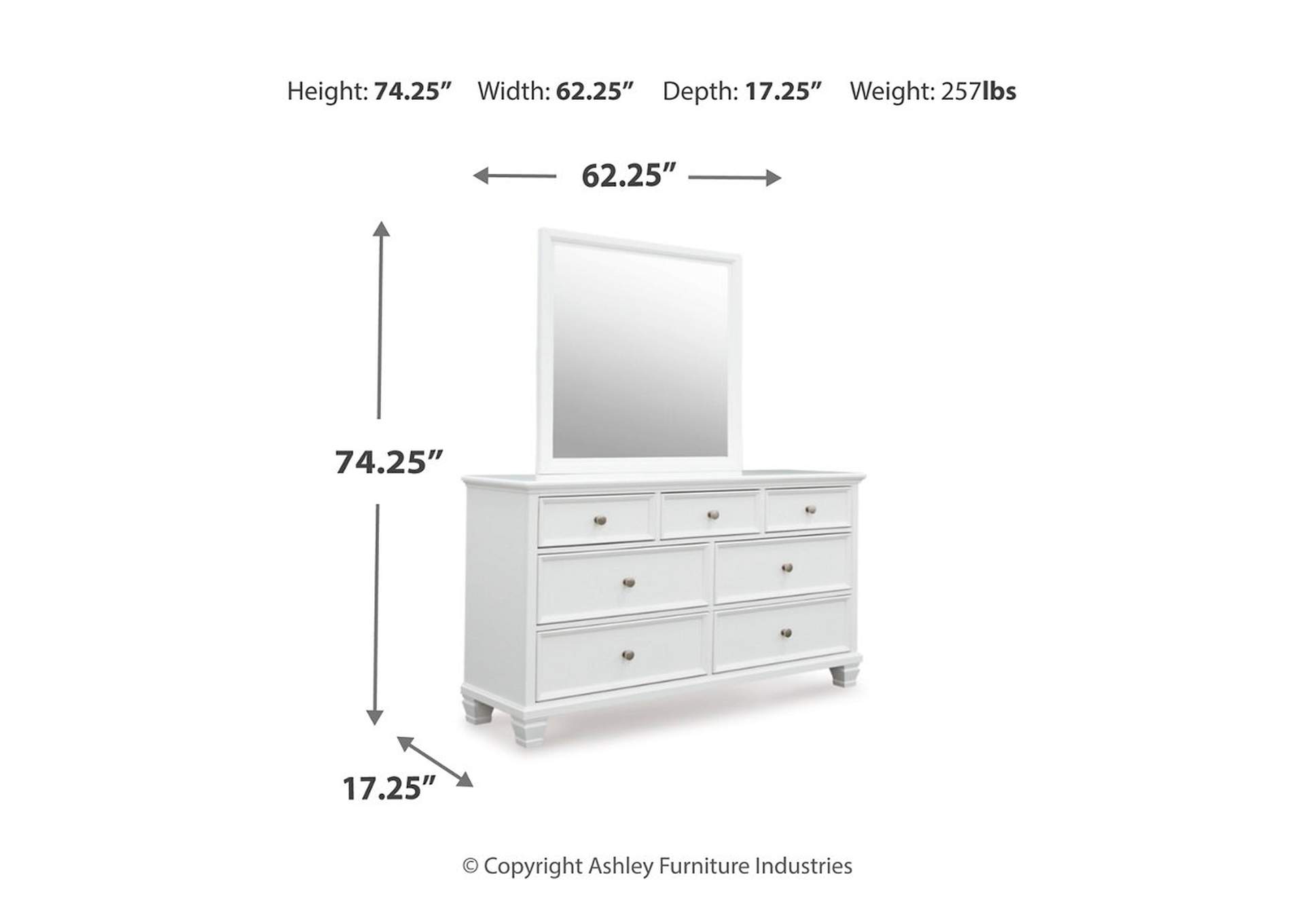 Fortman Twin Panel Storage Bed, Dresser and Mirror image 12