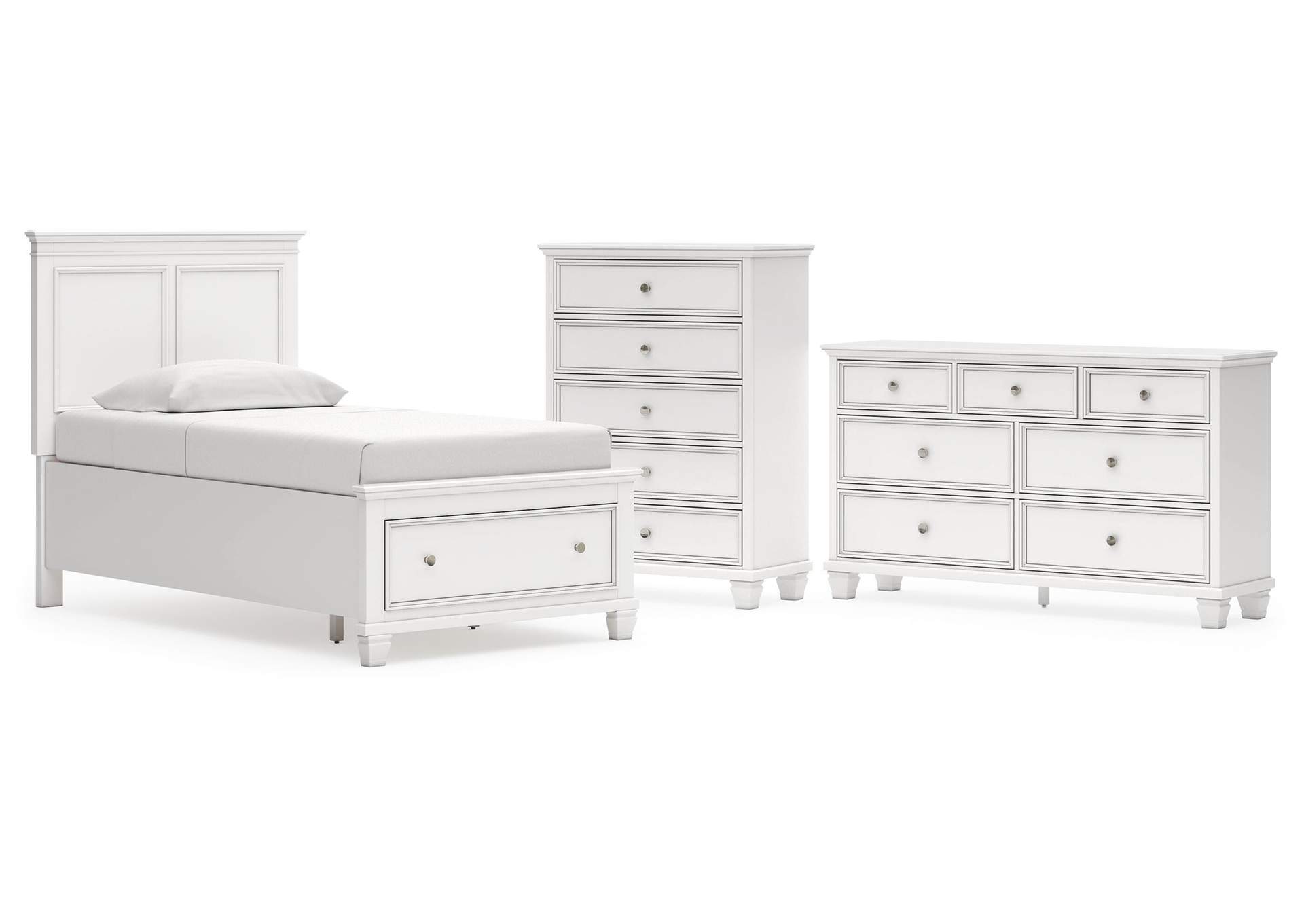 Fortman Twin Panel Storage Bed, Dresser and Chest image 1