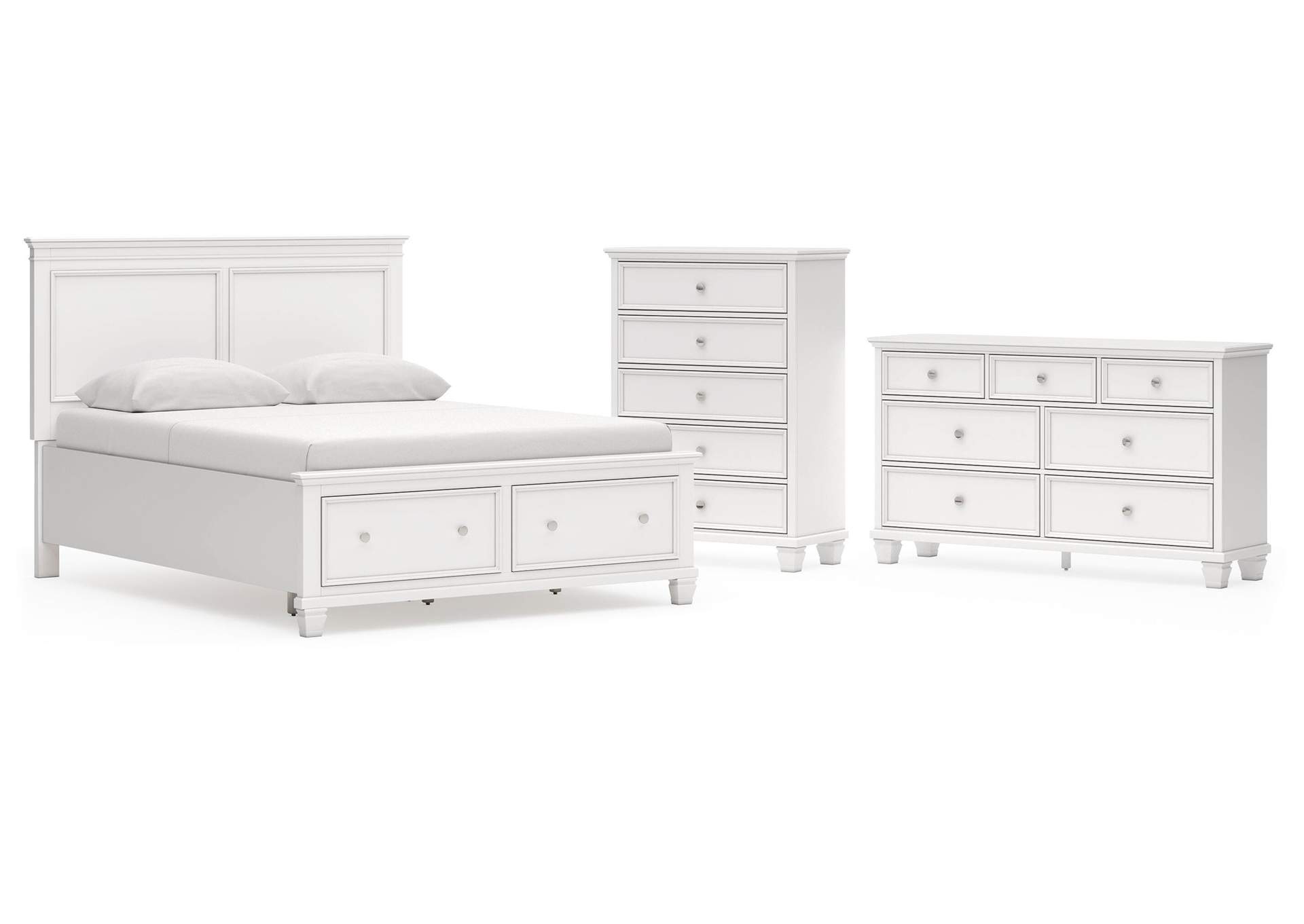 Fortman Queen Panel Storage Bed with Dresser and Chest image 1
