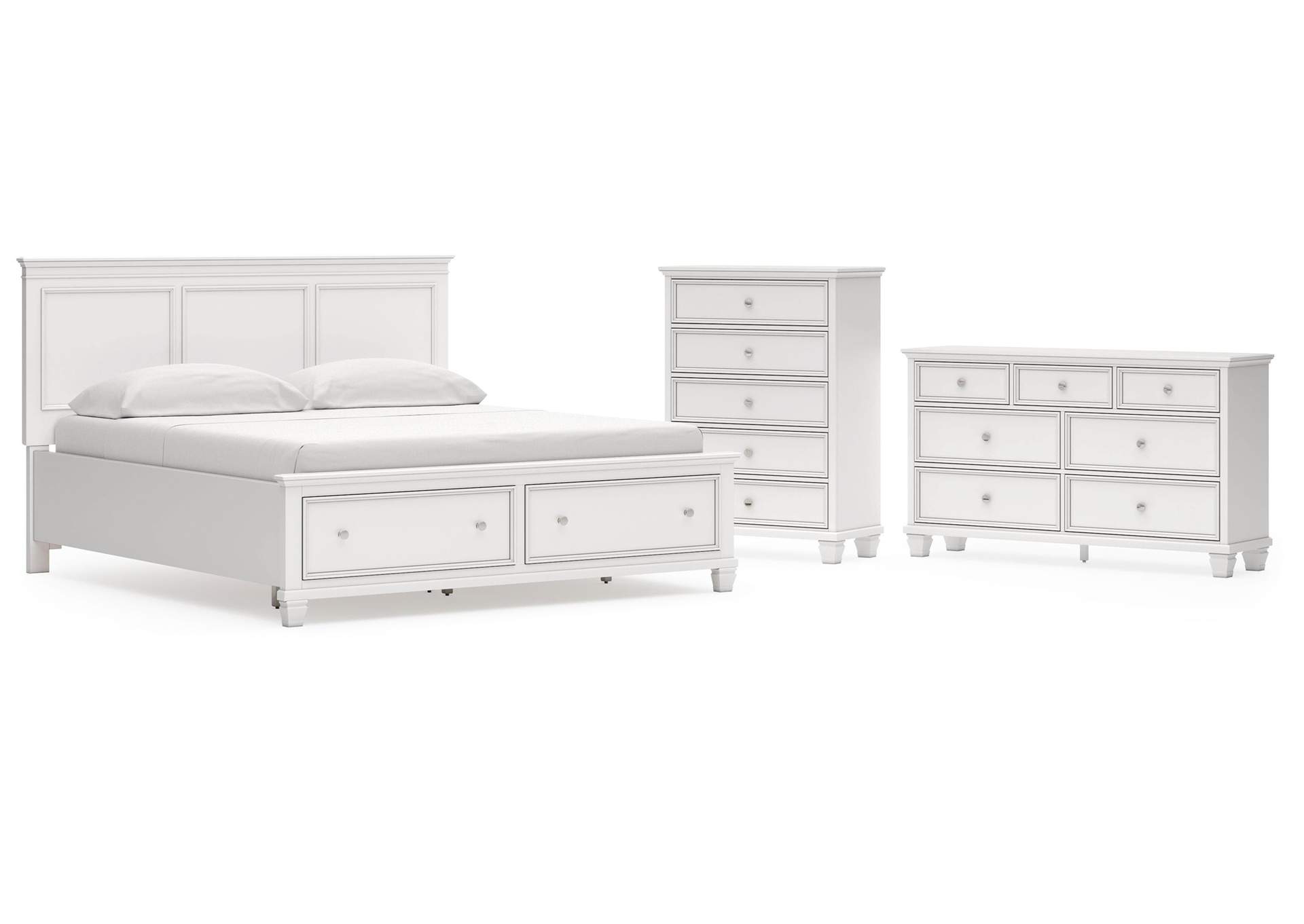 Fortman California King Panel Storage Bed, Dresser and Chest image 1