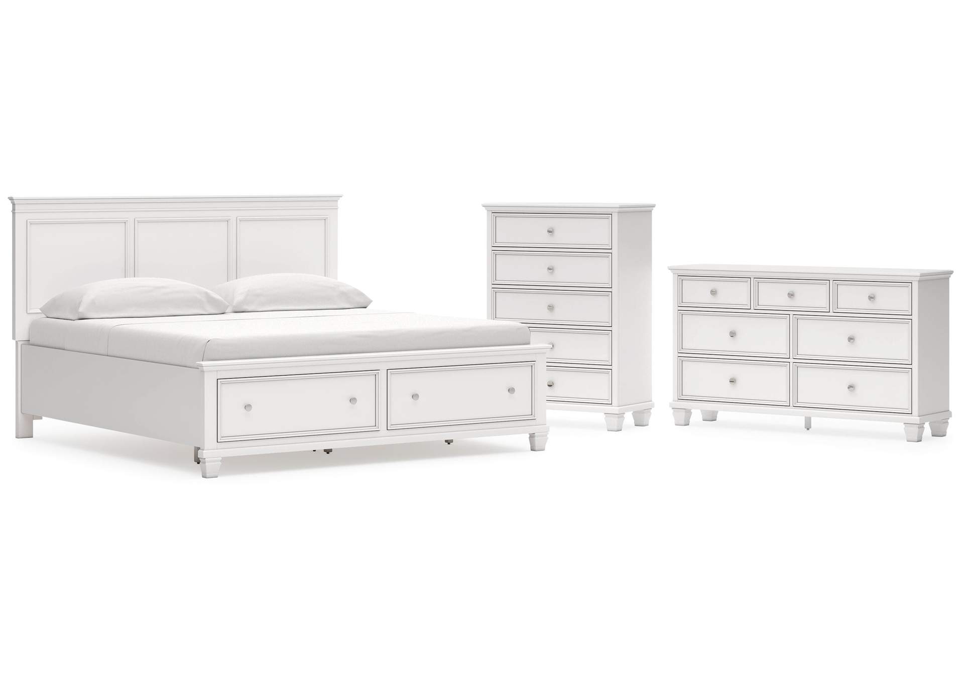 Fortman King Panel Storage Bed, Dresser and Chest image 1