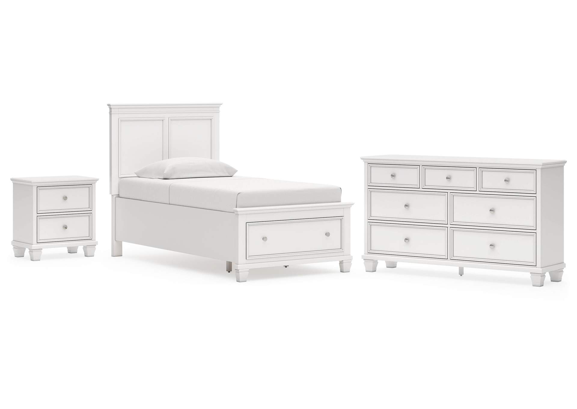 Fortman Twin Panel Storage Bed, Dresser and Nightstand image 1