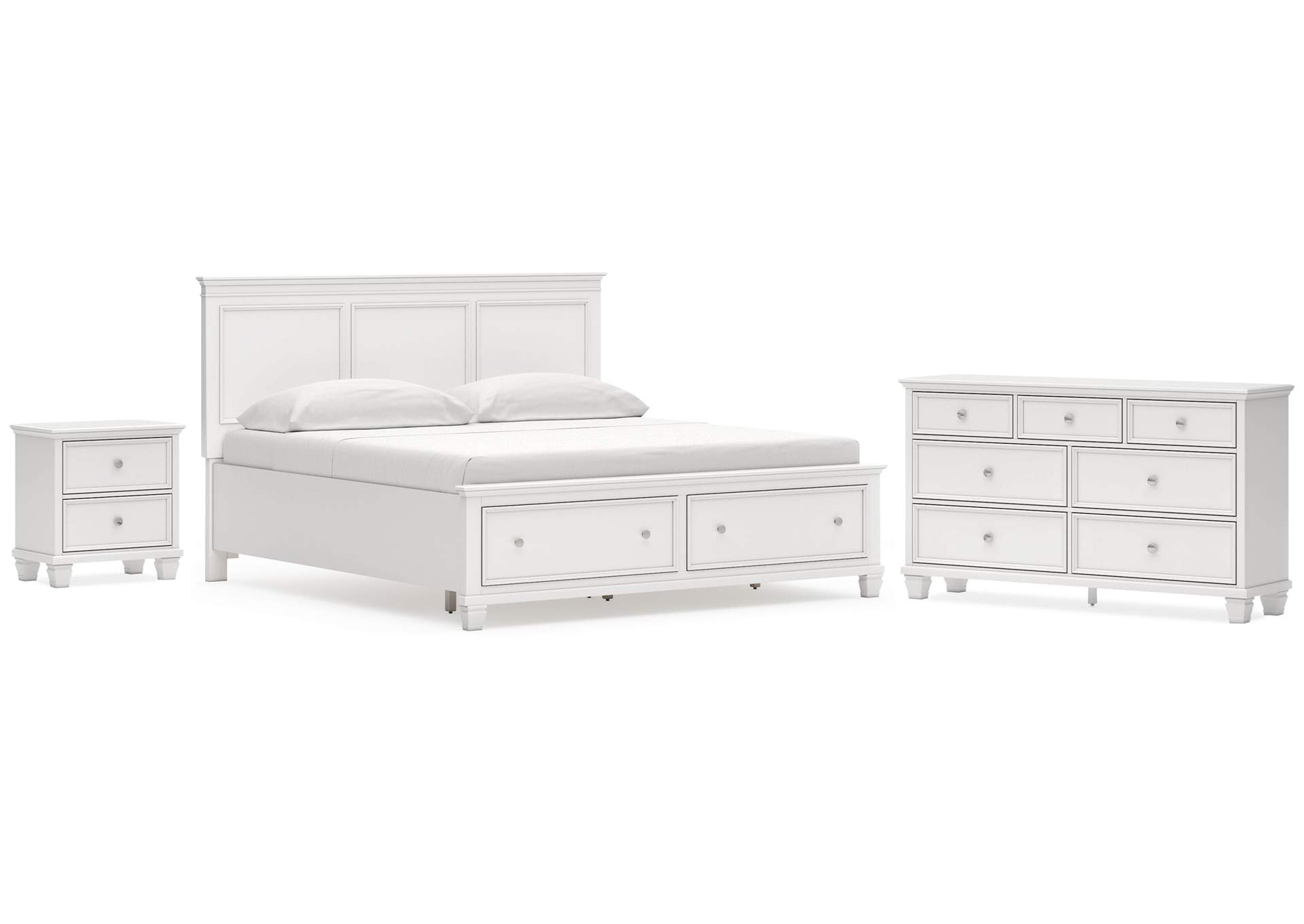 Fortman King Panel Storage Bed, Dresser and Nightstand image 1