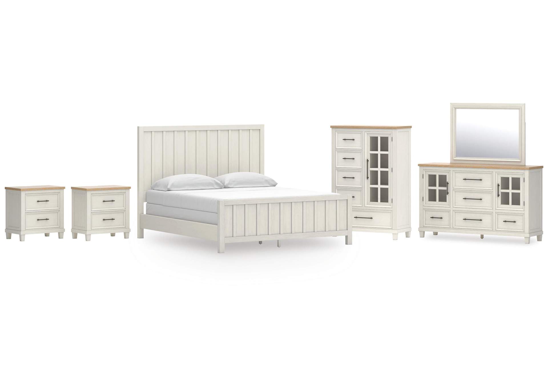 Shaybrock California King Panel Bed, Dresser, Mirror, Chest and 2 Nightstands image 1