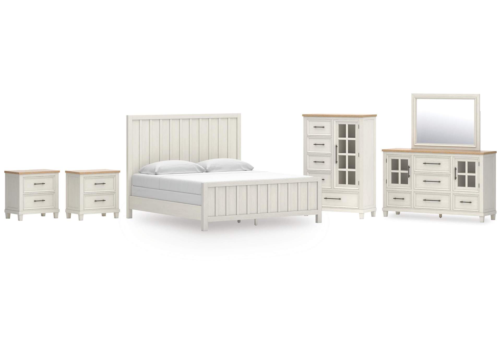 Shaybrock King Panel Bed, Dresser, Mirror, Chest and 2 Nightstands image 1
