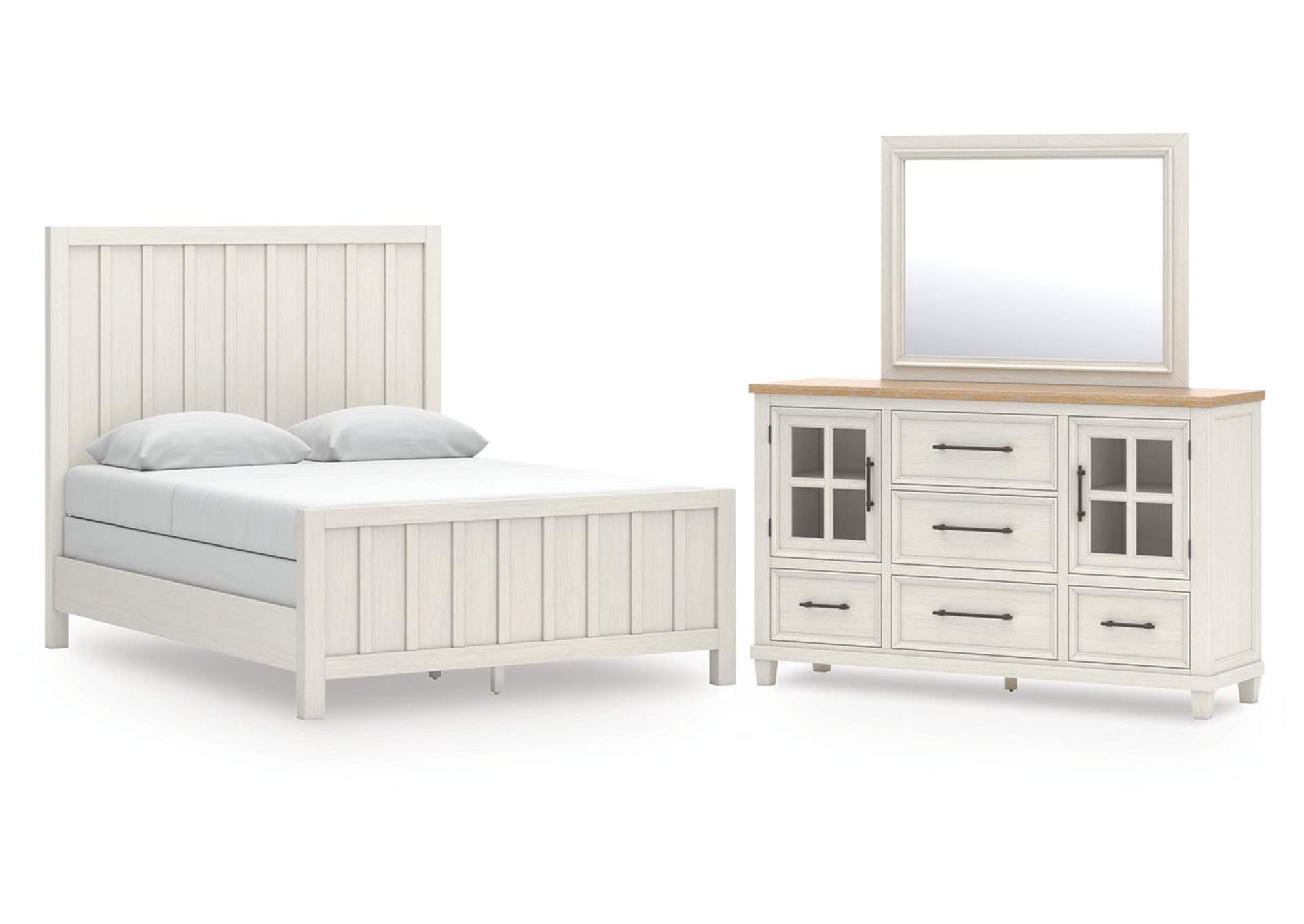 Shaybrock Queen Panel Bed with Mirrored Dresser image 1