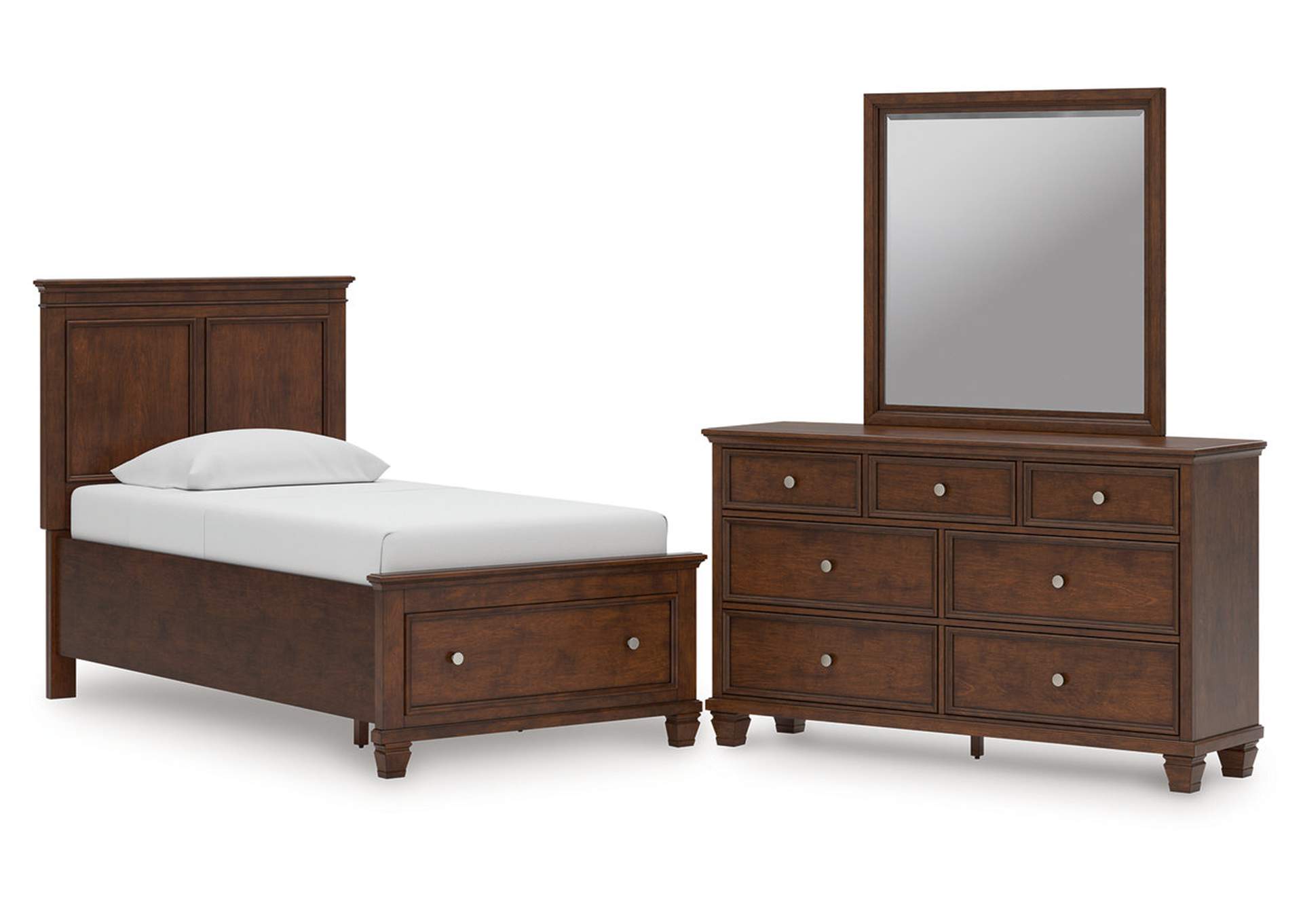 Danabrin Twin Panel Storage Bed, Dresser and Mirror image 1