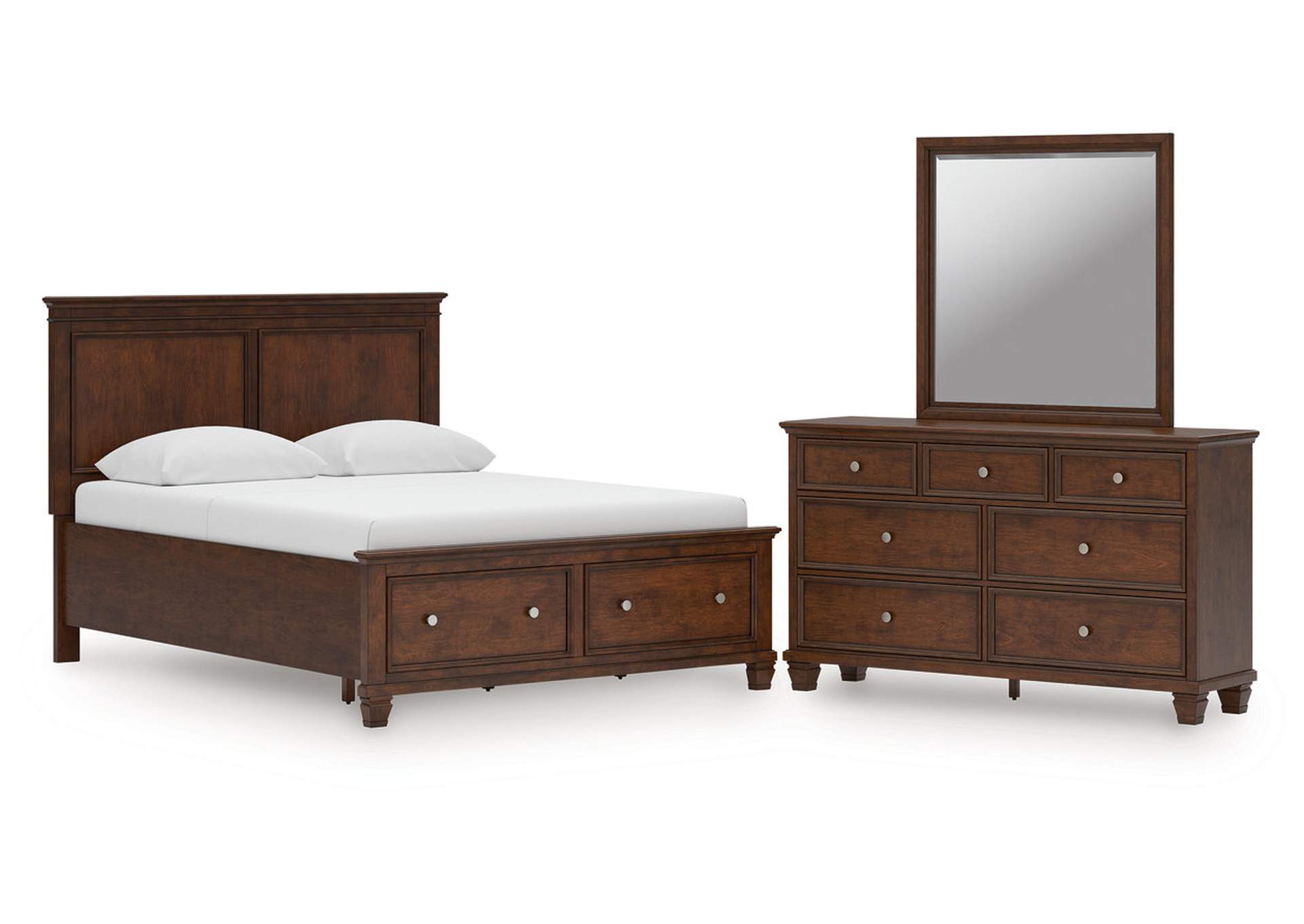 Danabrin Queen Panel Storage Bed, Dresser and Mirror image 1