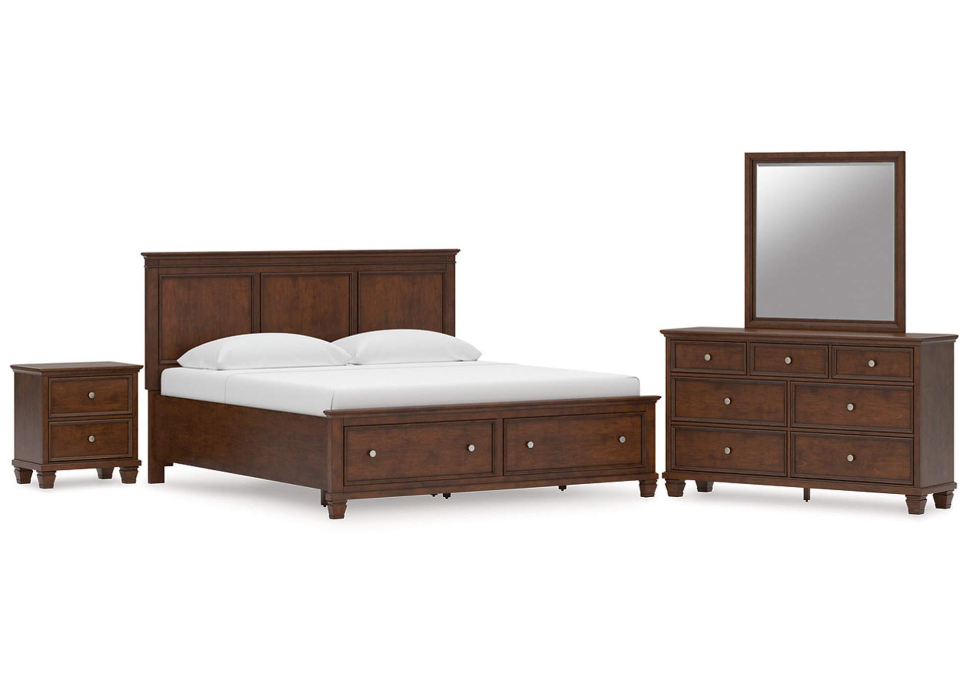 Danabrin King Panel Storage Bed, Dresser, Mirror and Nightstand image 1