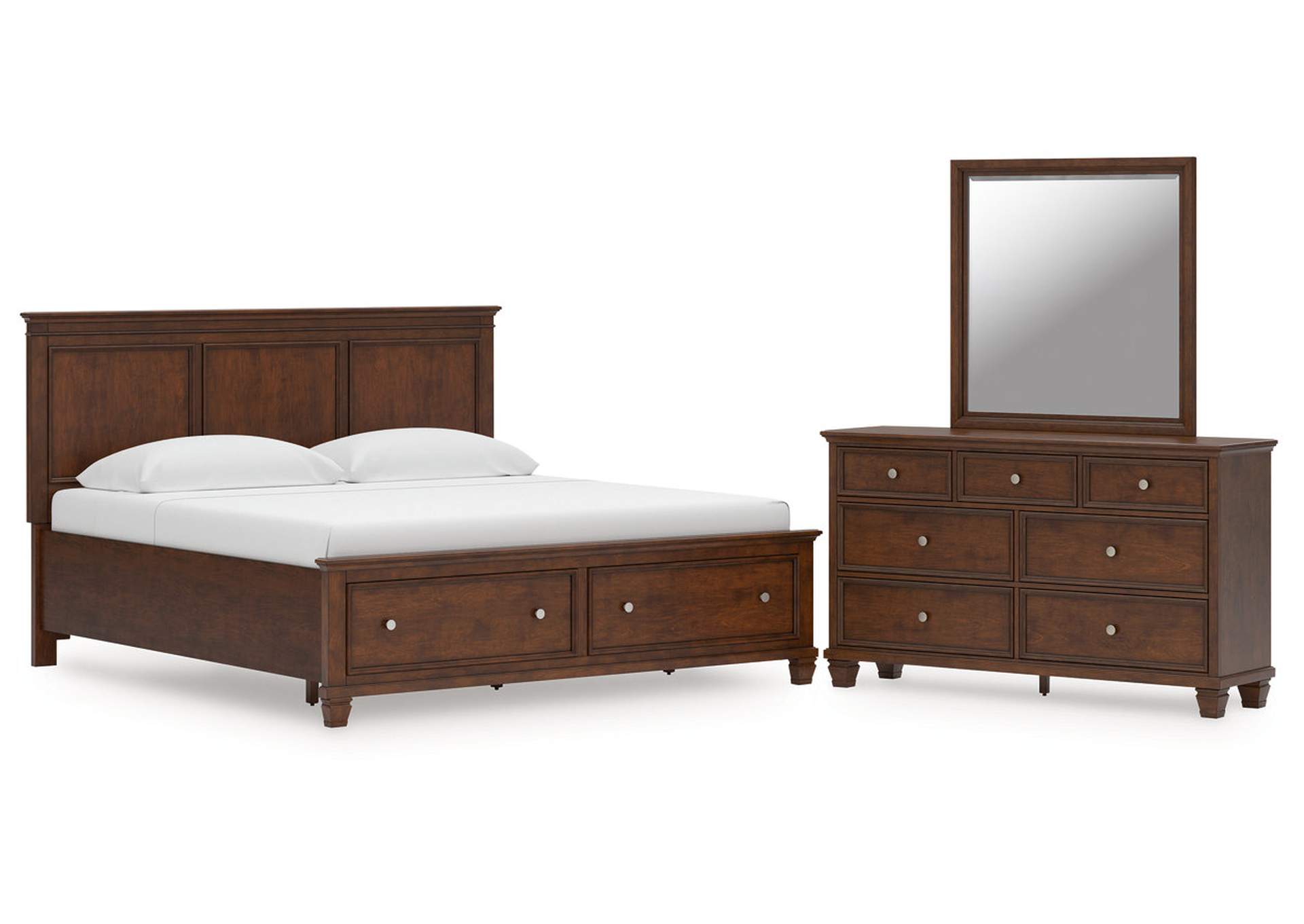 Danabrin King Panel Storage Bed, Dresser and Mirror image 1