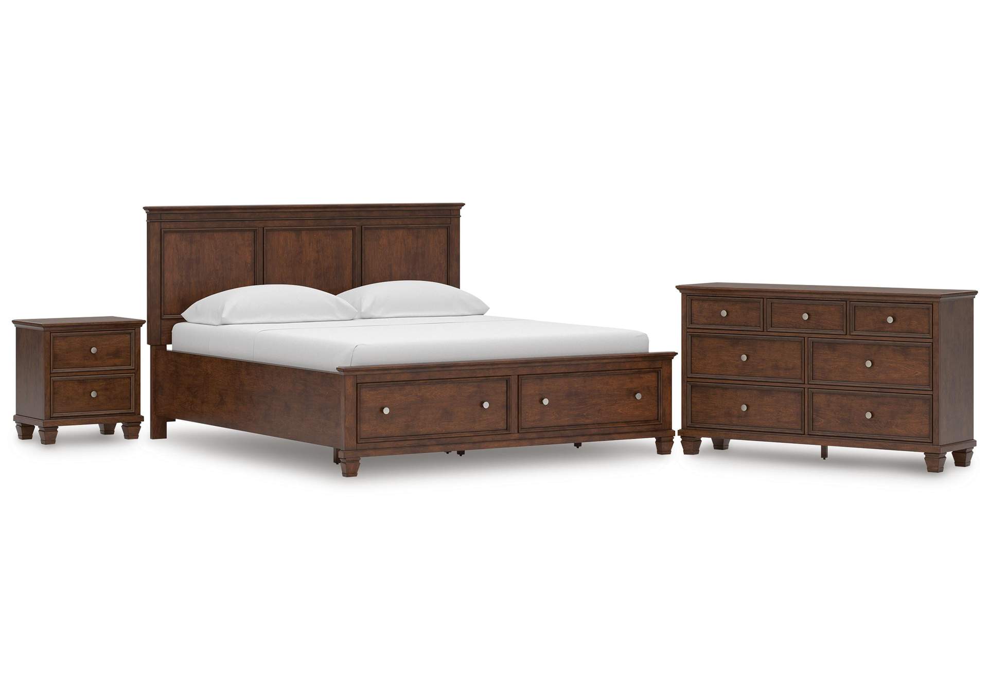Danabrin California King Panel Storage Bed, Dresser and Nightstand image 1