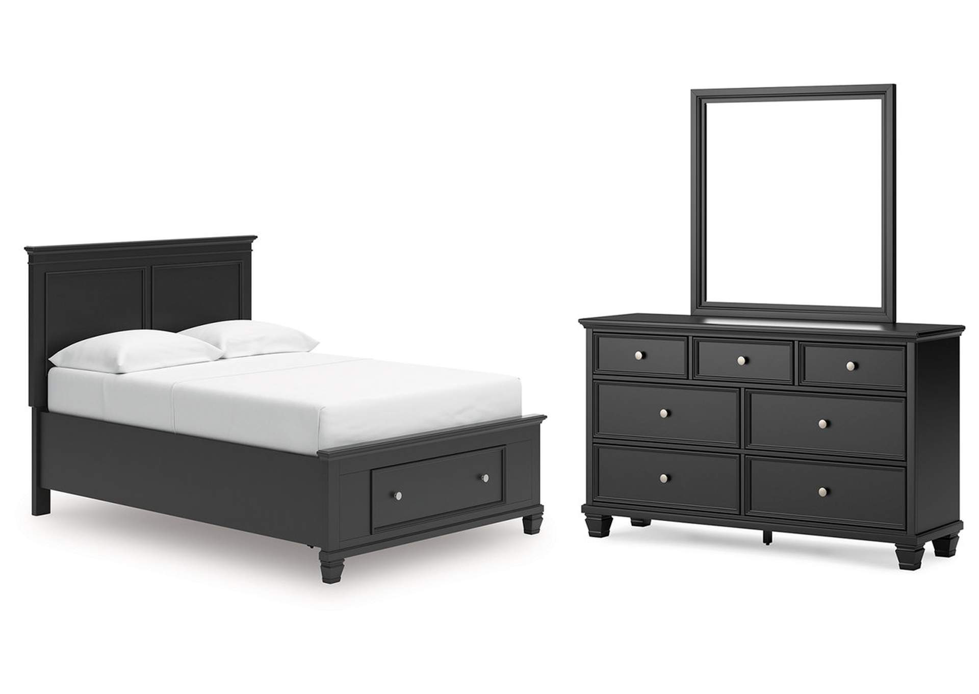 Lanolee Full Panel Storage Bed, Dresser and Mirror image 1