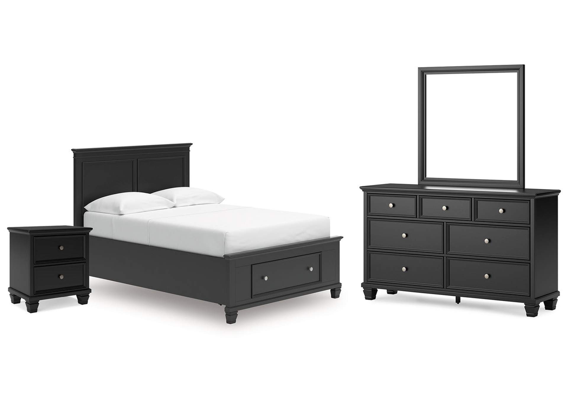Lanolee Full Panel Storage Bed, Dresser, Mirror and Nightstand image 1