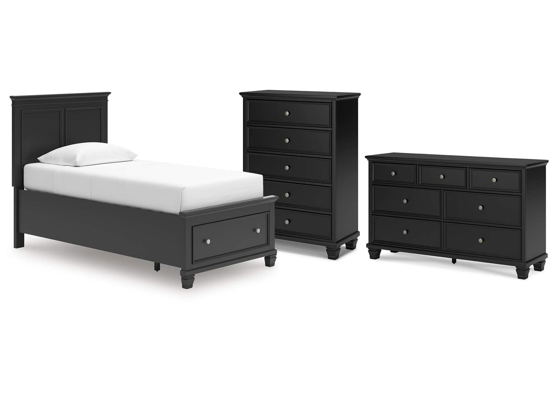 Lanolee Twin Panel Storage Bed, Dresser and Chest image 1