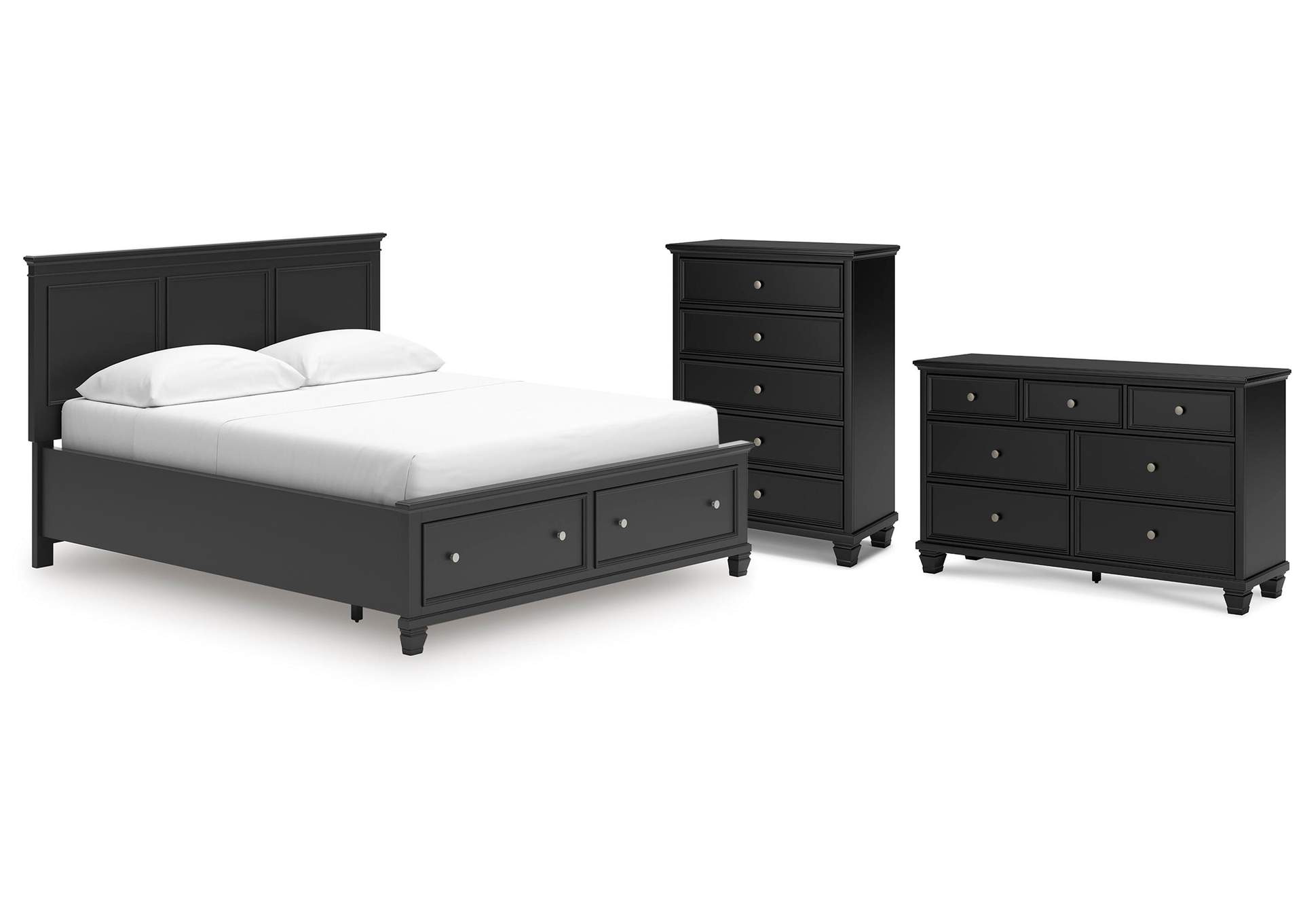 Lanolee California King Panel Storage Bed, Dresser and Chest image 1