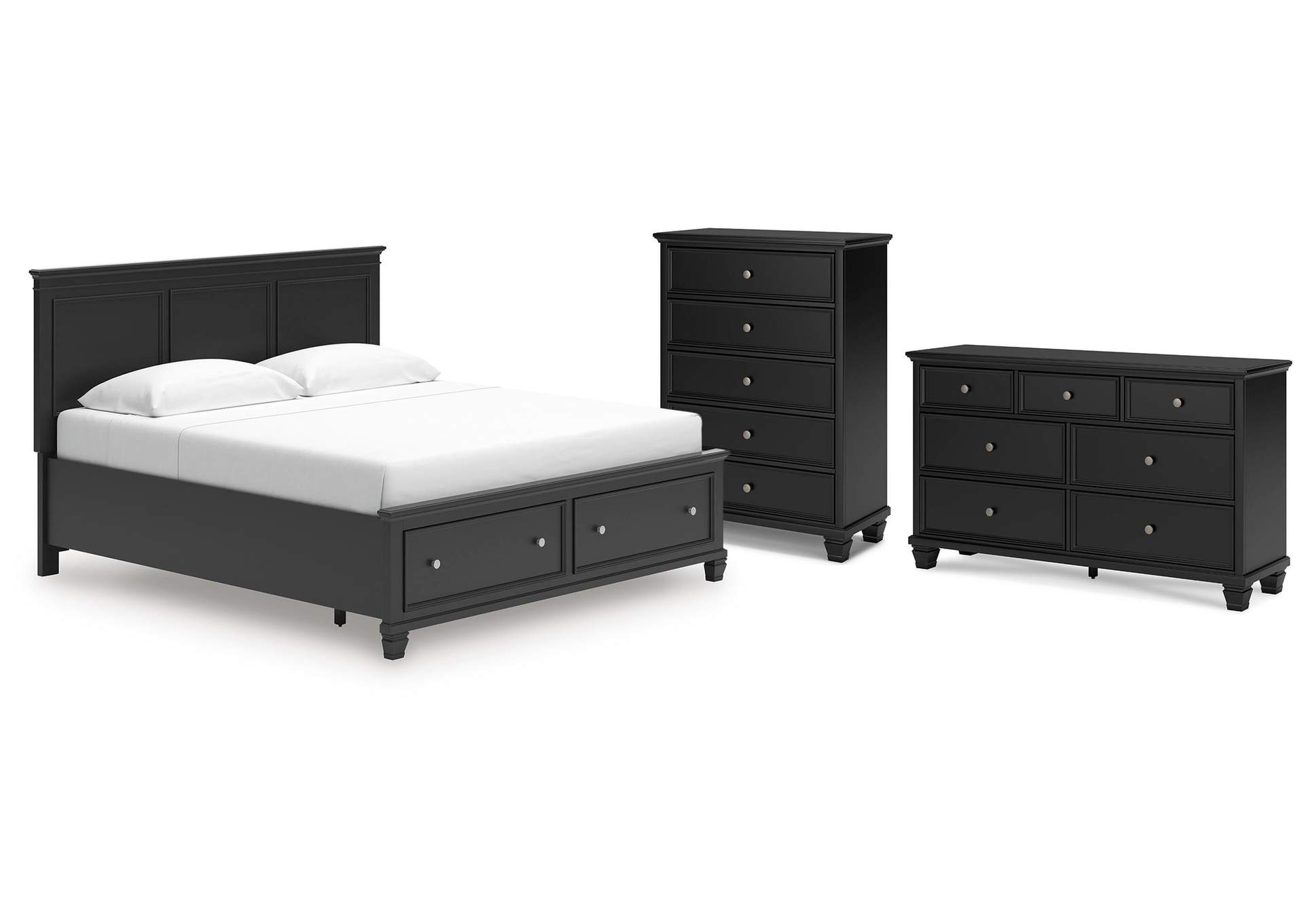Lanolee King Panel Storage Bed, Dresser and Chest image 1
