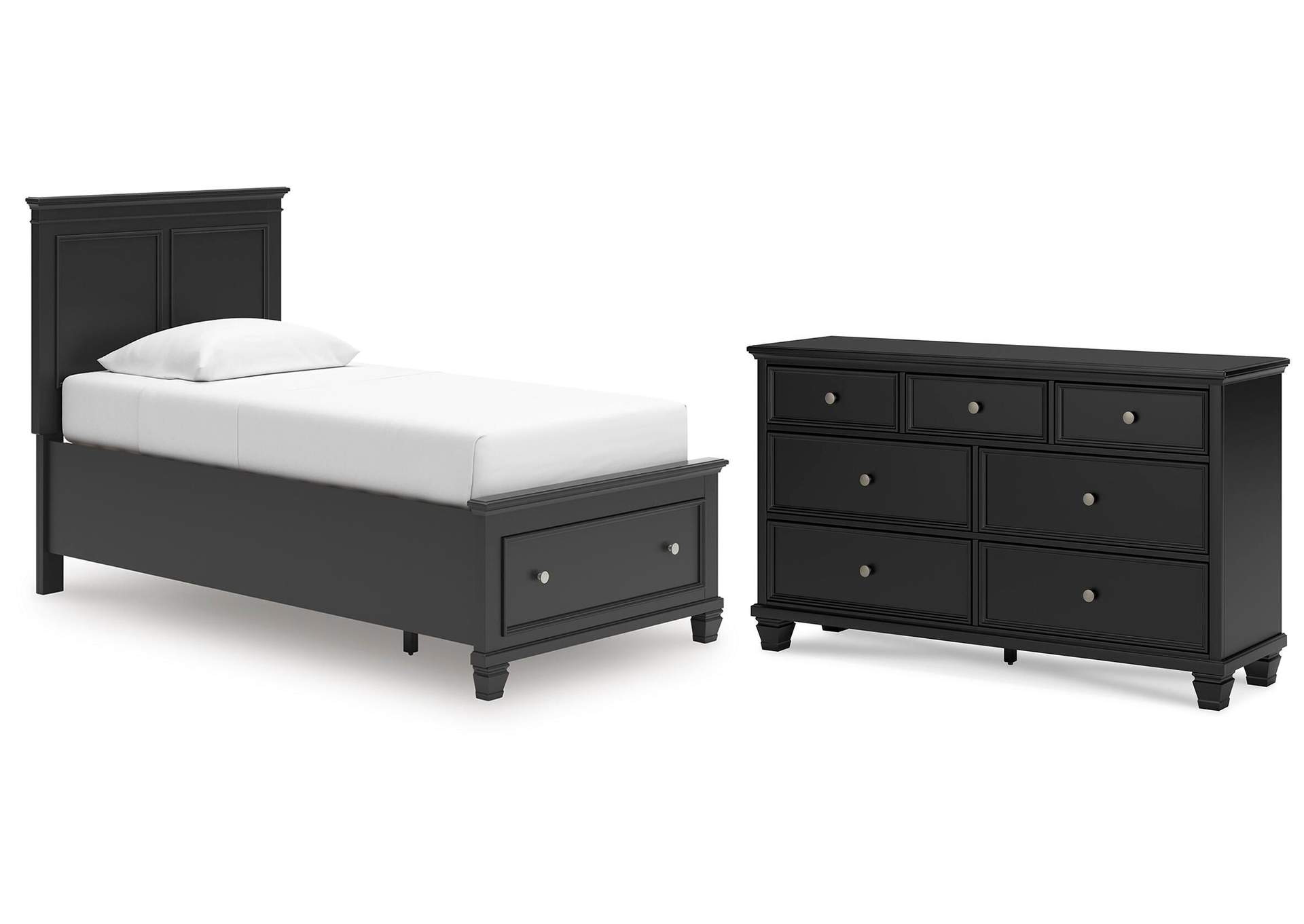 Lanolee Twin Panel Storage Bed and Dresser image 1