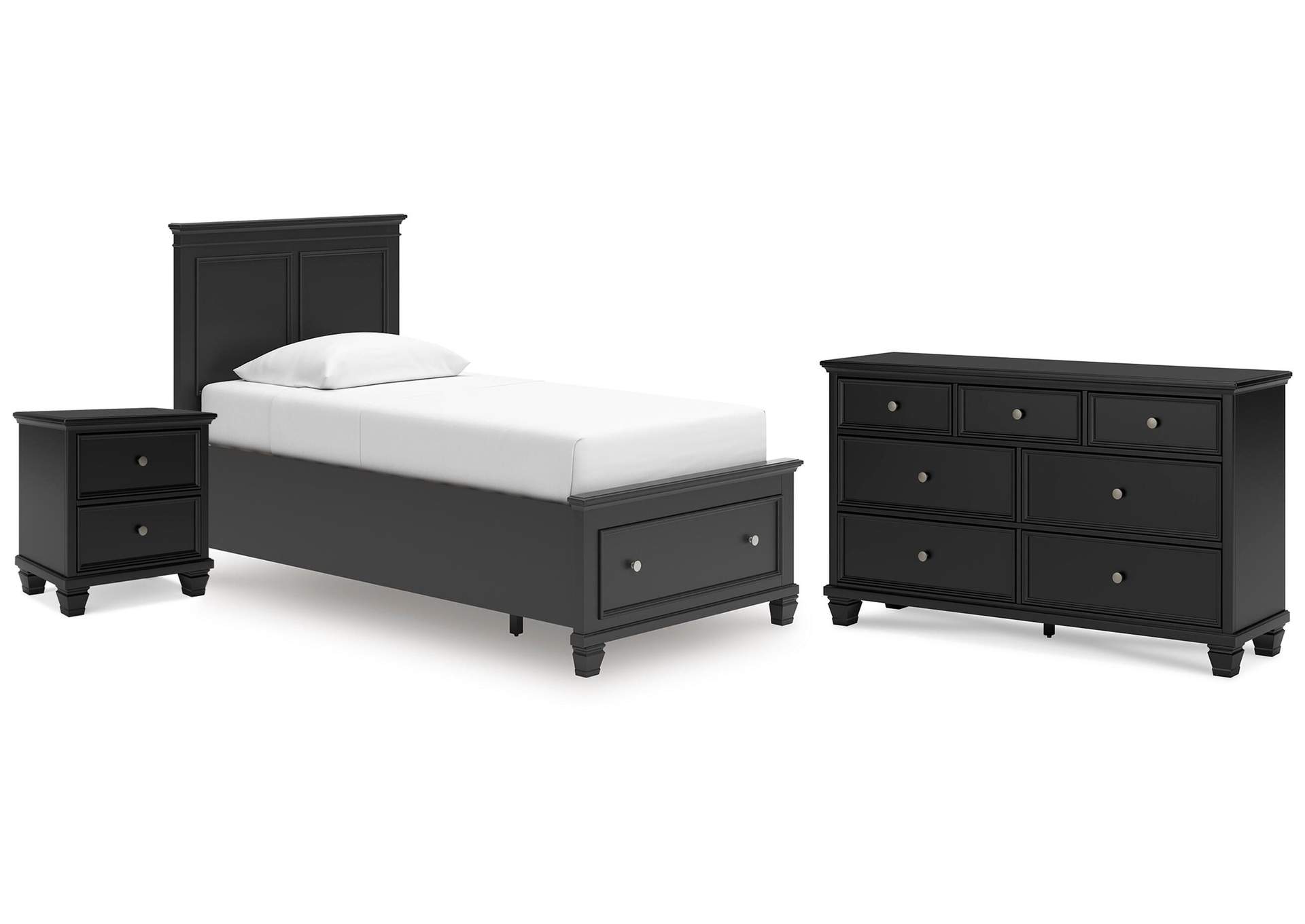 Lanolee Twin Panel Storage Bed, Dresser and Nightstand image 1