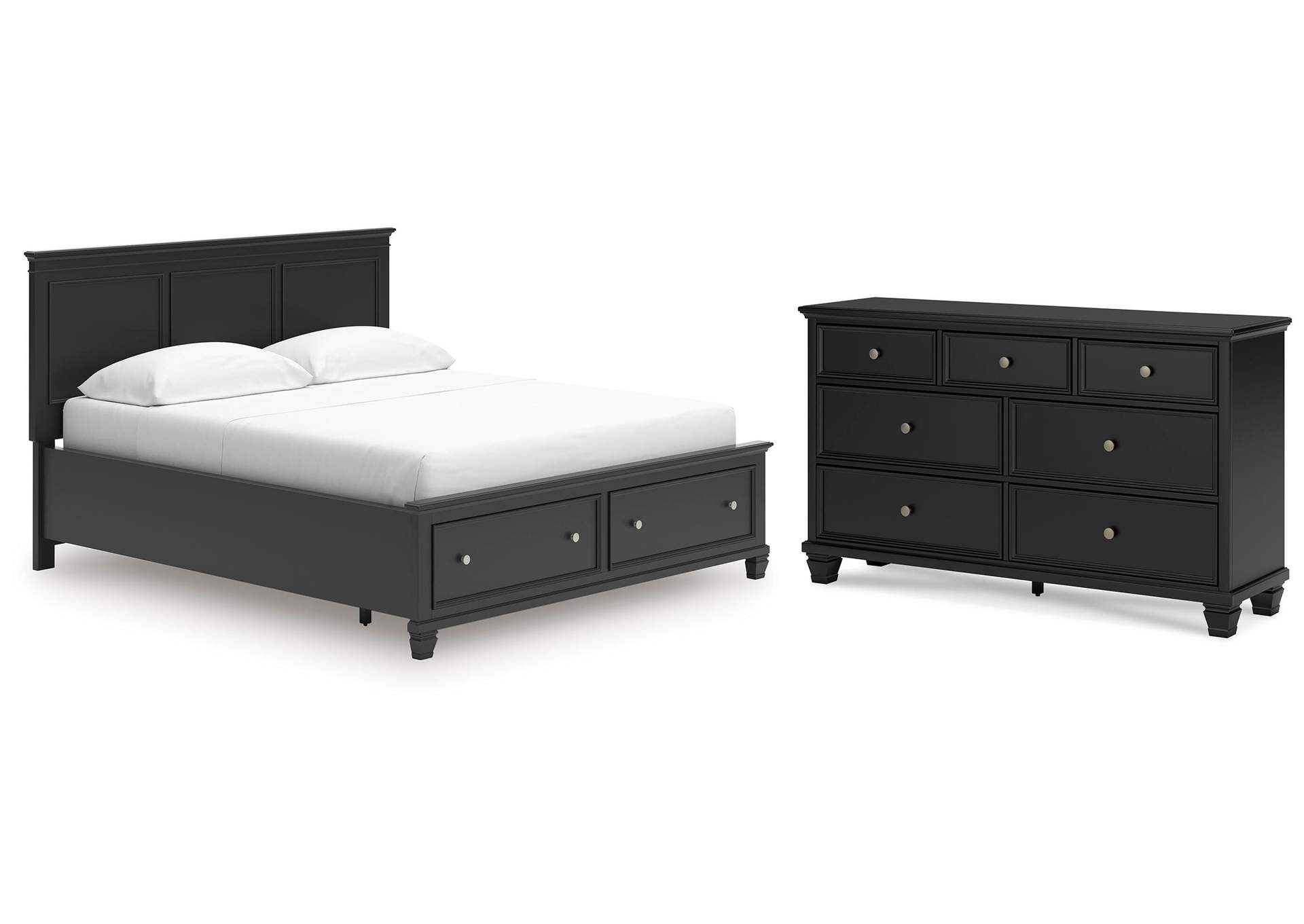 Lanolee California King Panel Storage Bed and Dresser image 1