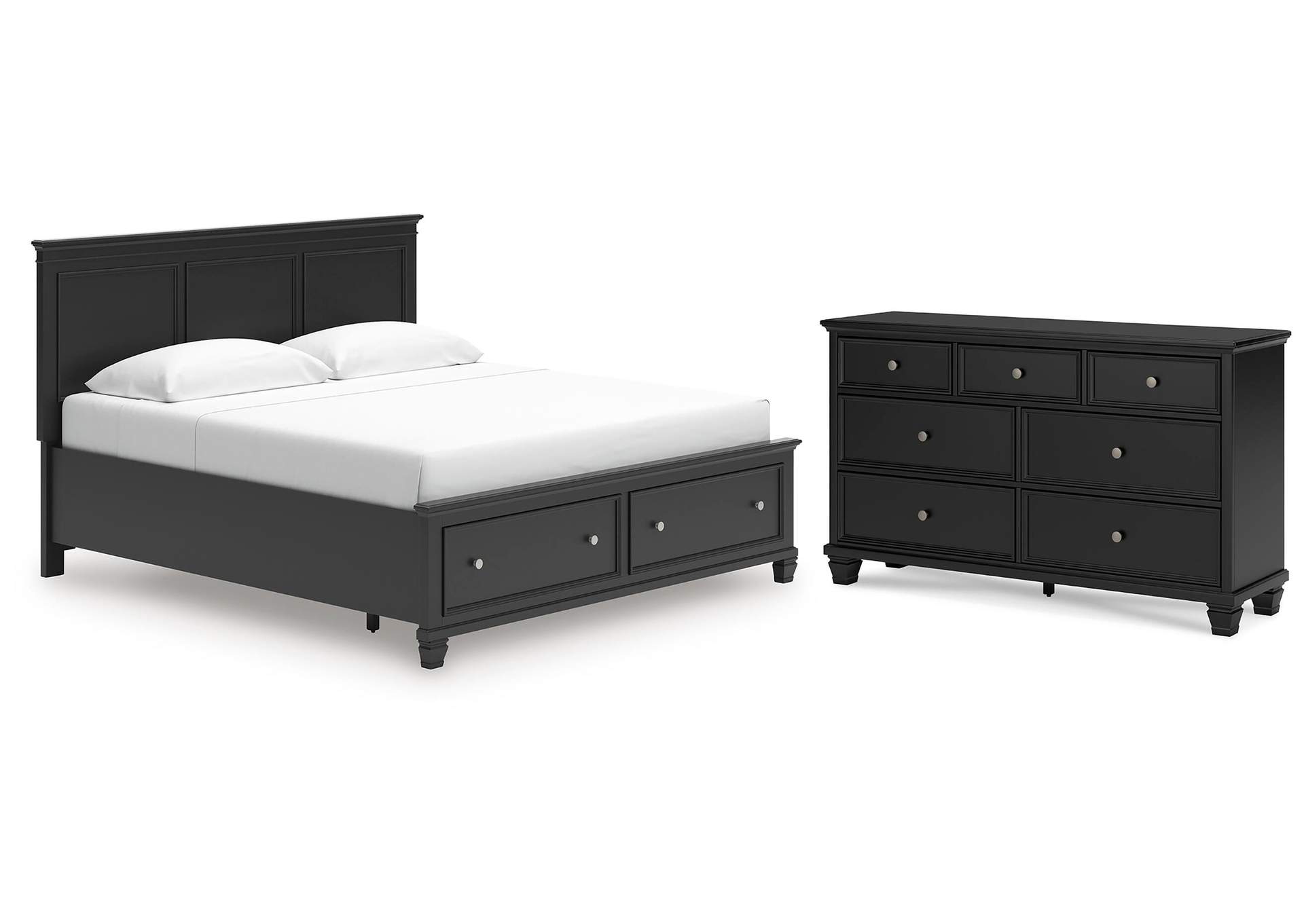 Lanolee King Panel Storage Bed and Dresser image 1