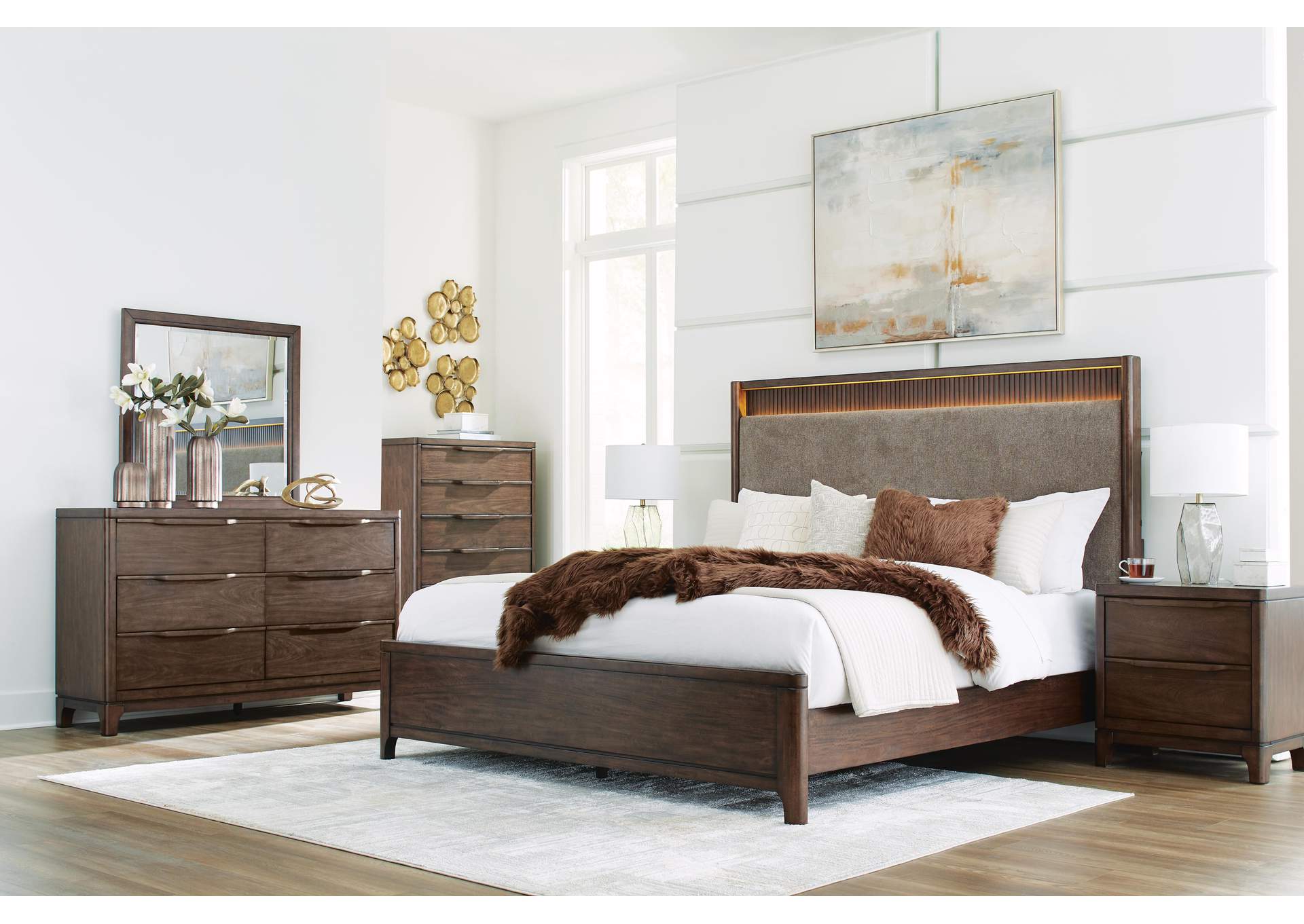 Korestone California King Upholstered Panel Bed image 11