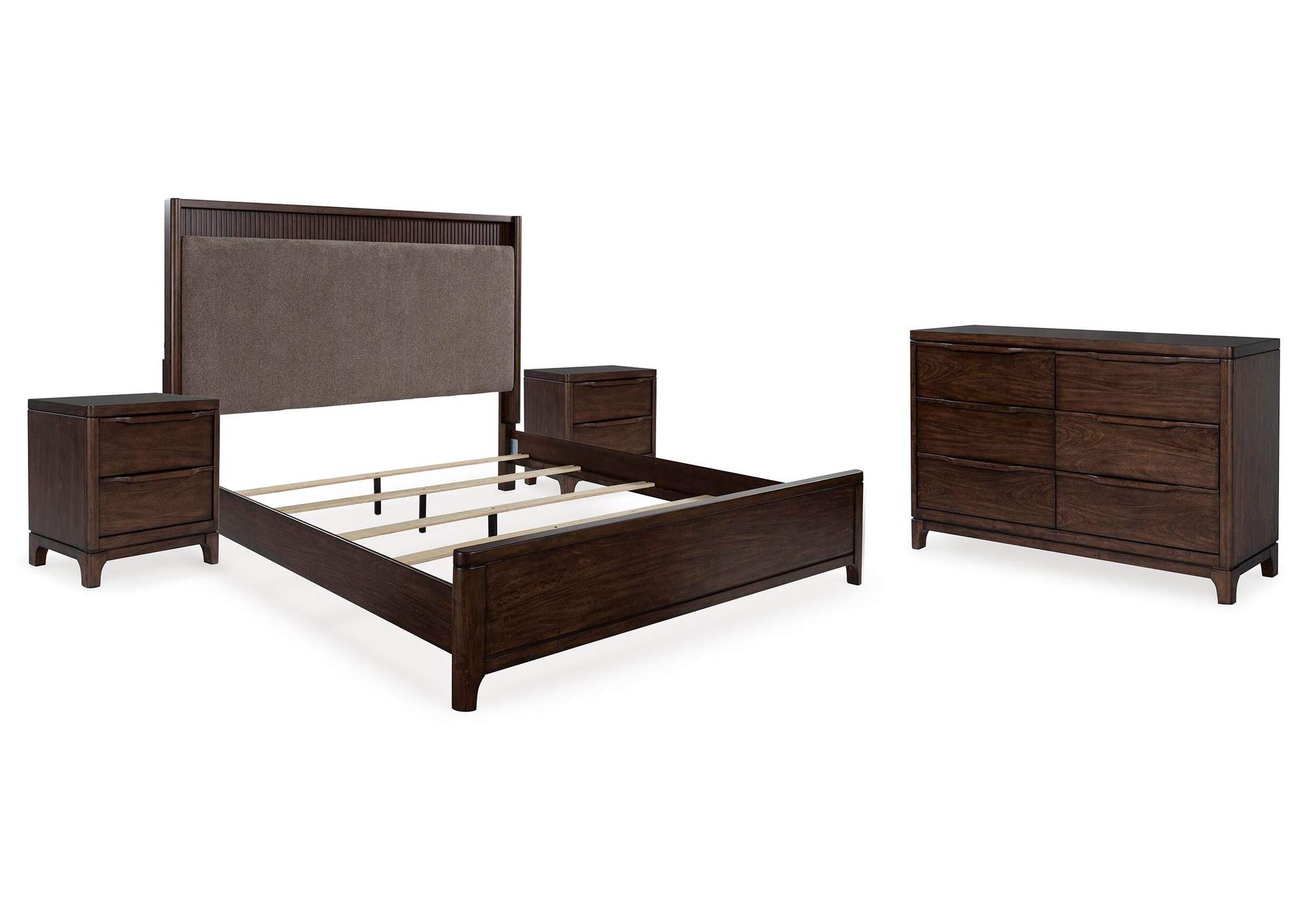 Korestone King Upholstered Panel Bed, Dresser and 2 Nightstands image 1