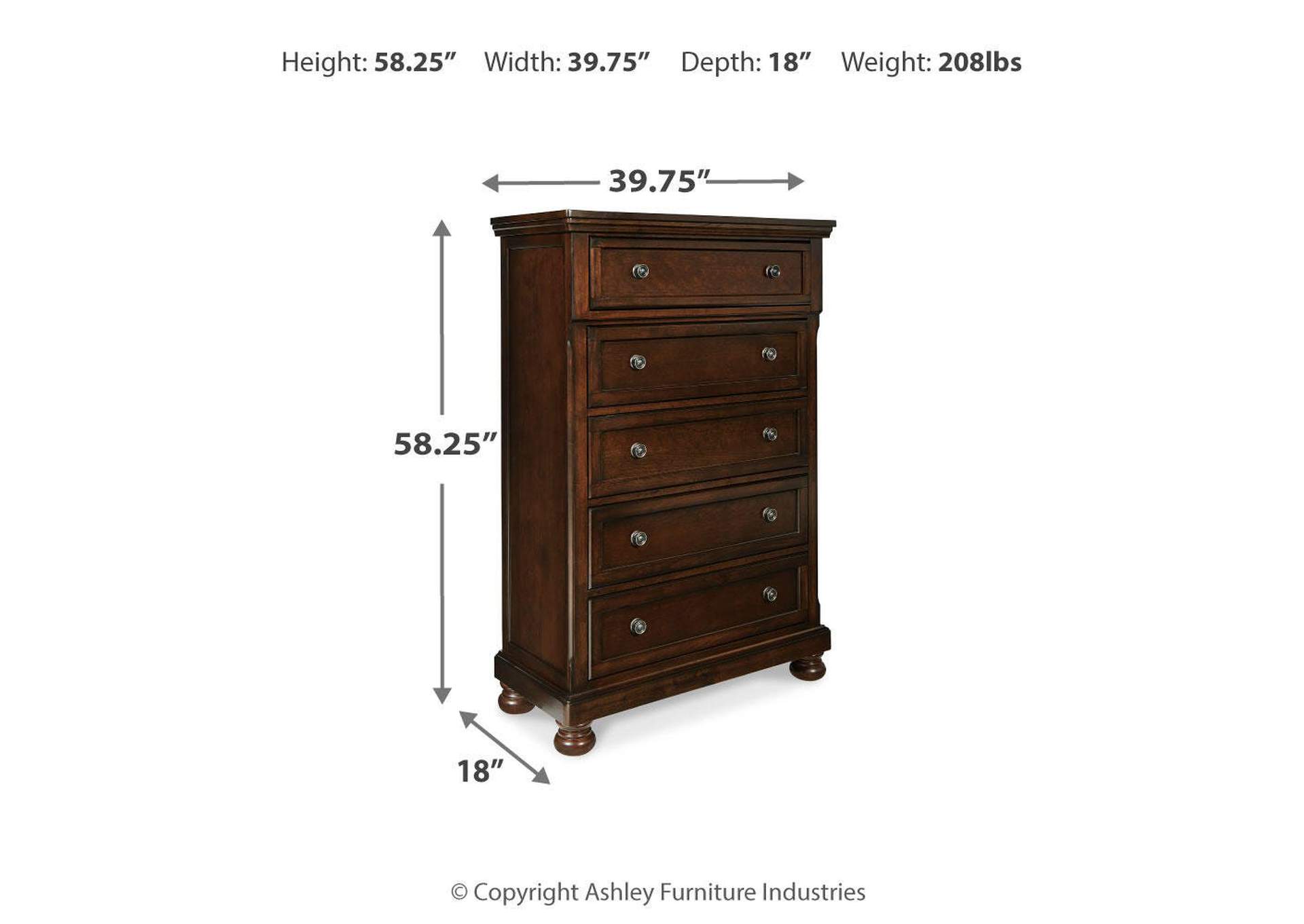 Porter California King Panel Bed with Mirrored Dresser, Chest and 2 Nightstands image 7