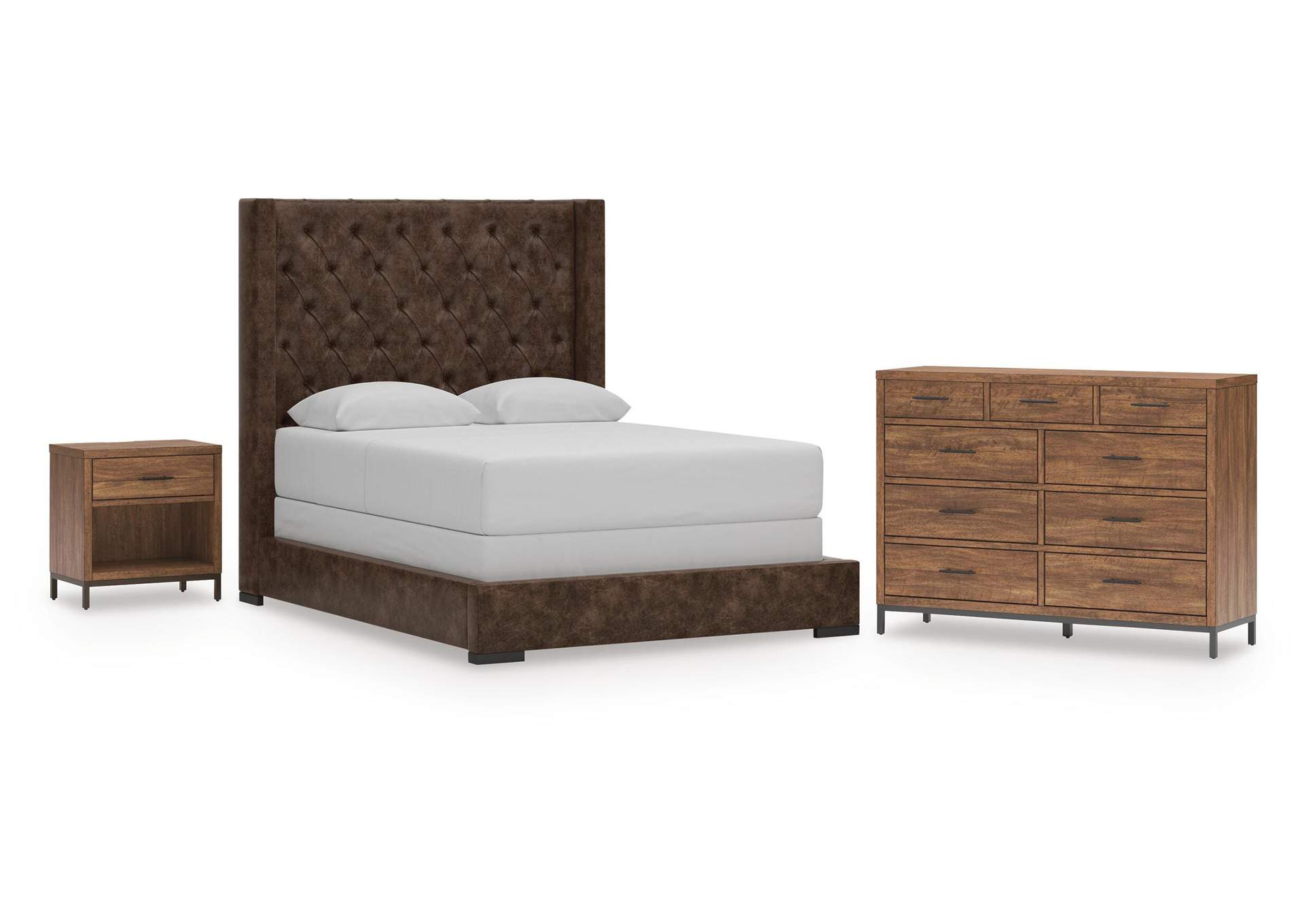 Steenlage Queen Upholstered Bed with Dresser and Nightstand image 1