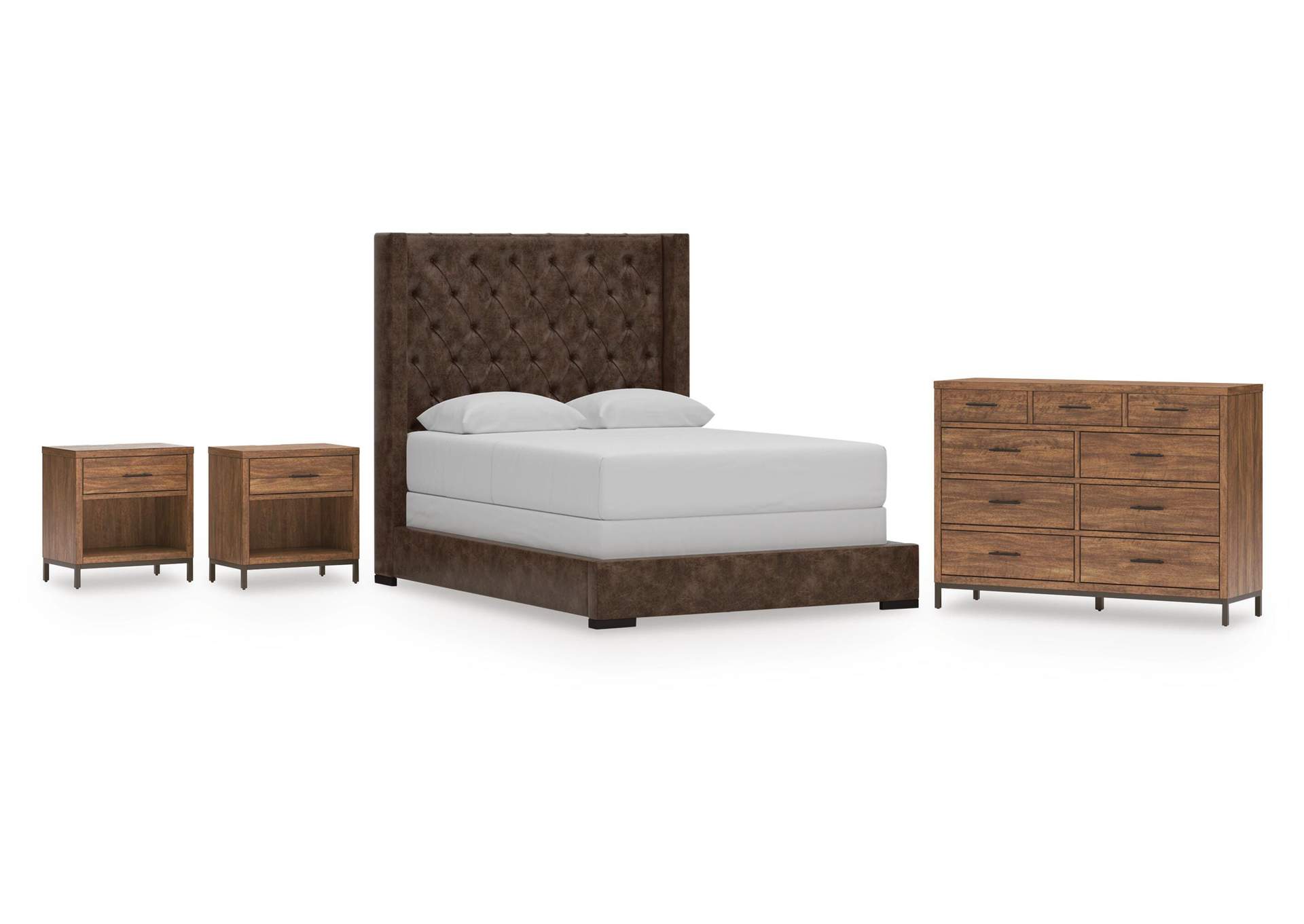 Steenlage Queen Upholstered Bed with Dresser and 2 Nightstands image 1