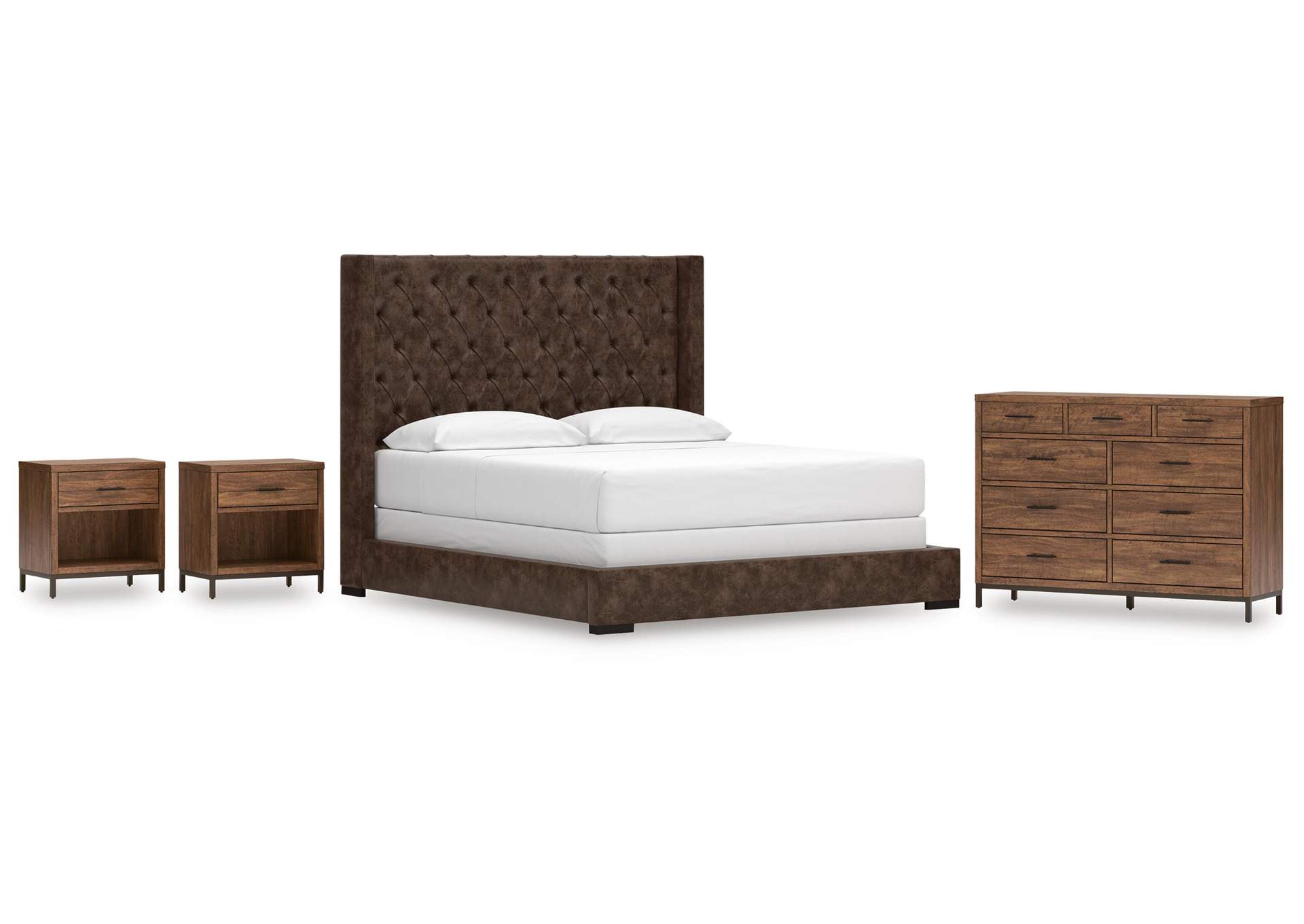 Steenlage California King Upholstered Bed with Dresser and 2 Nightstands image 1