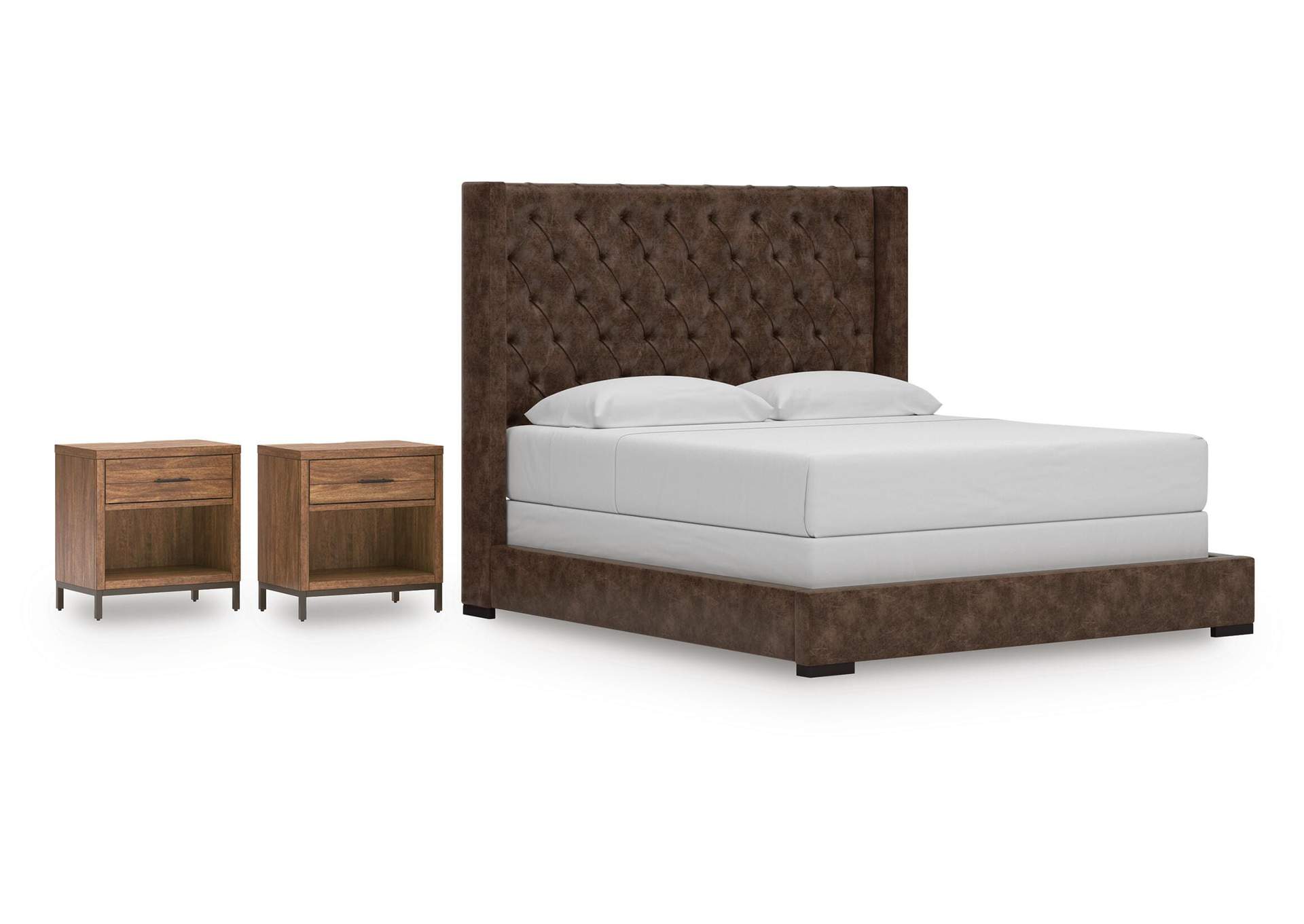 Steenlage King Upholstered Bed and 2 Nightstands image 1