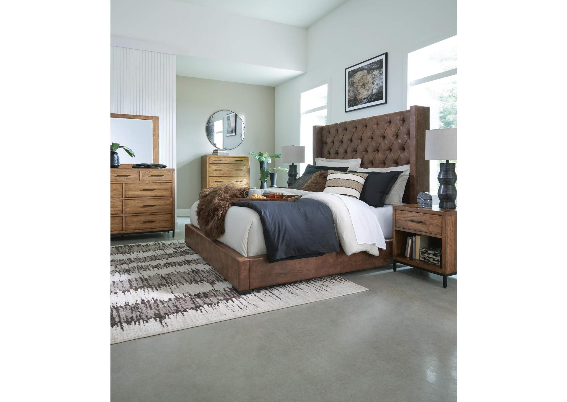 Steenlage King Upholstered Bed with Dresser and Nightstand image 10