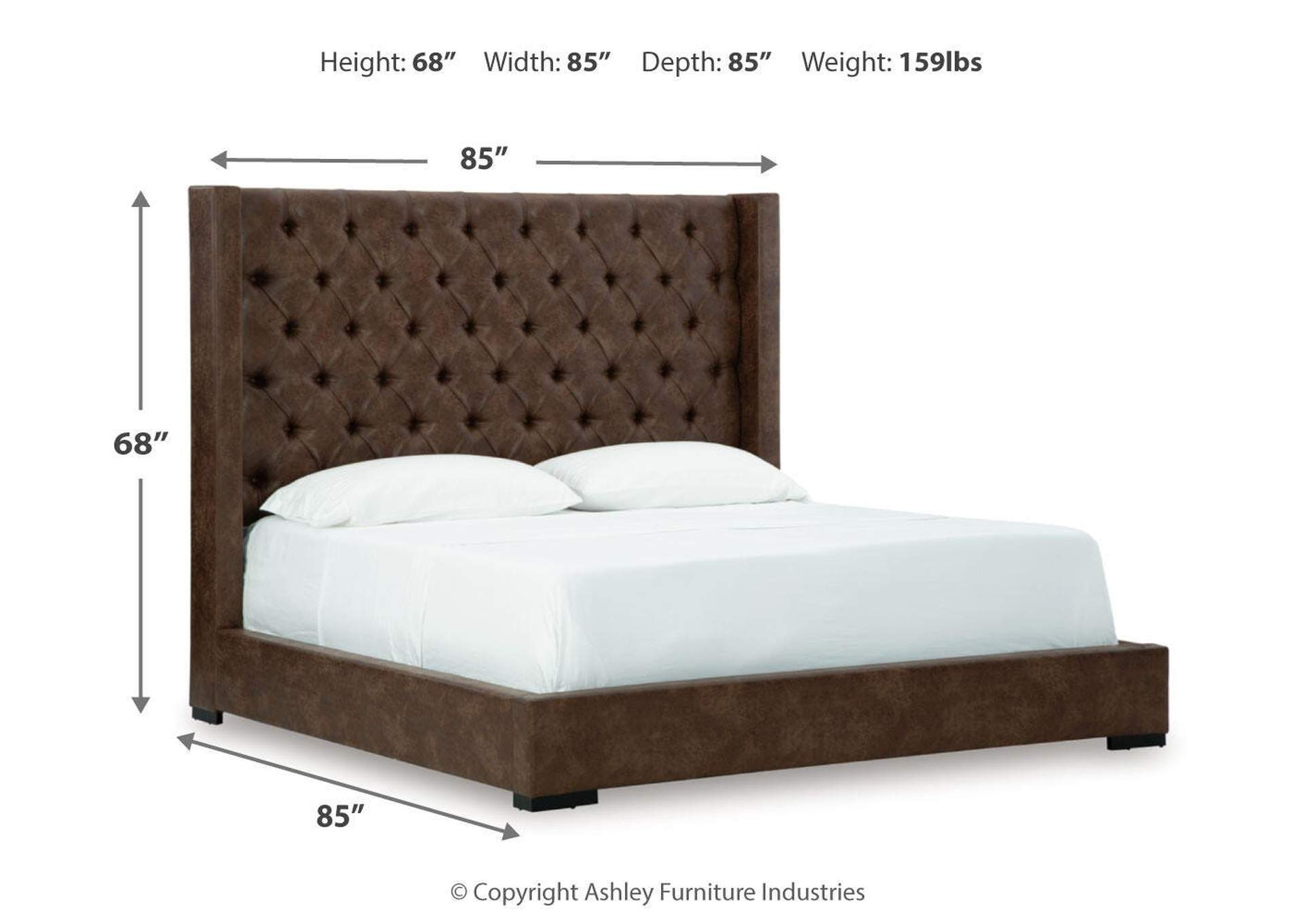 Steenlage California King Upholstered Bed with Mirrored Dresser image 9