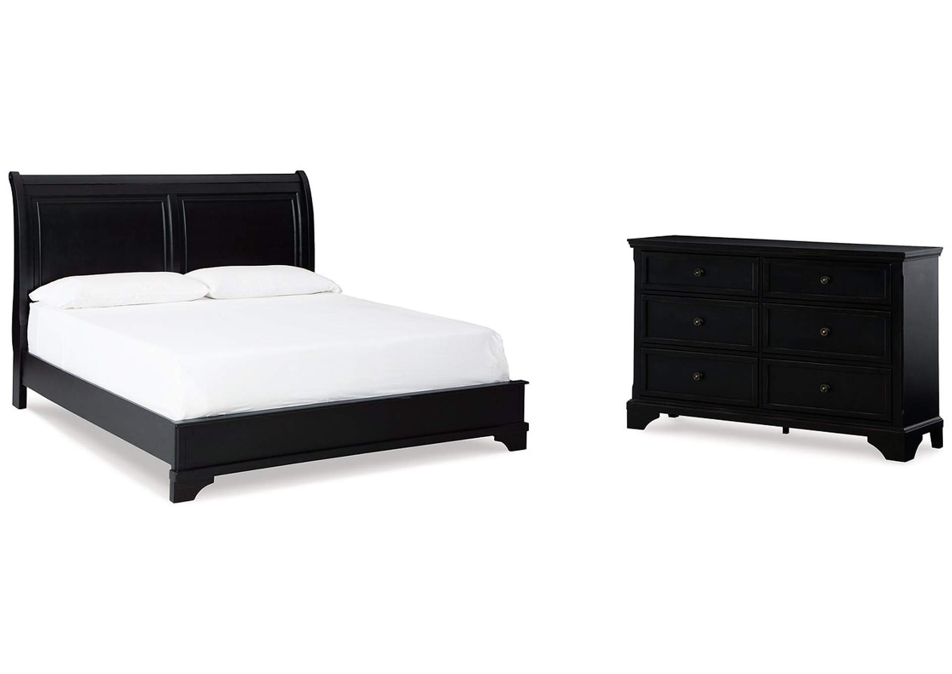 Chylanta California King Sleigh Bed with Dresser