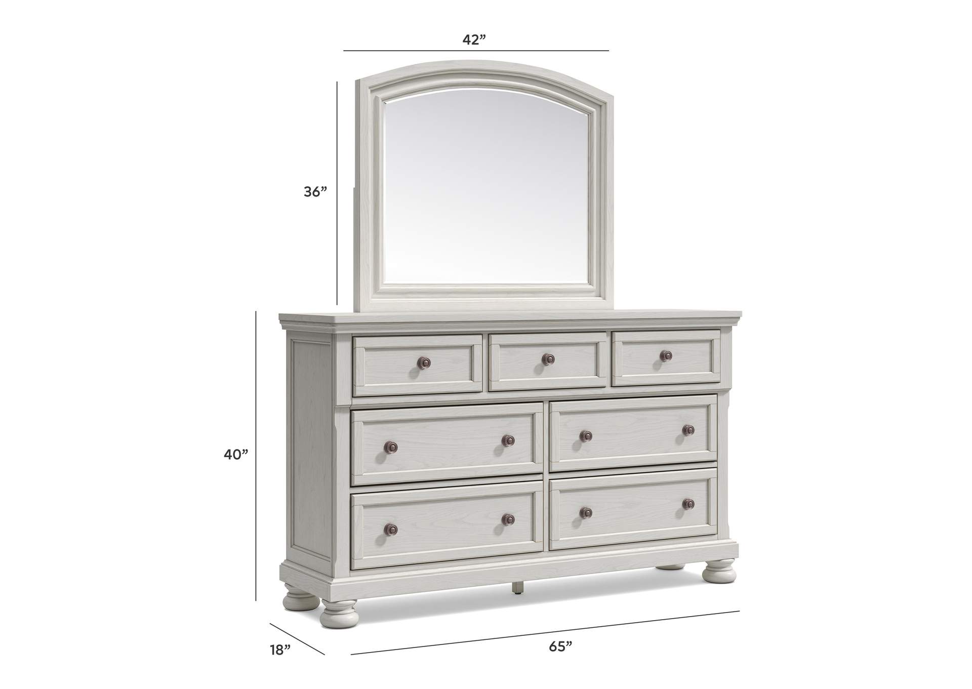Robbinsdale California King Sleigh Bed with Storage with Mirrored Dresser image 11