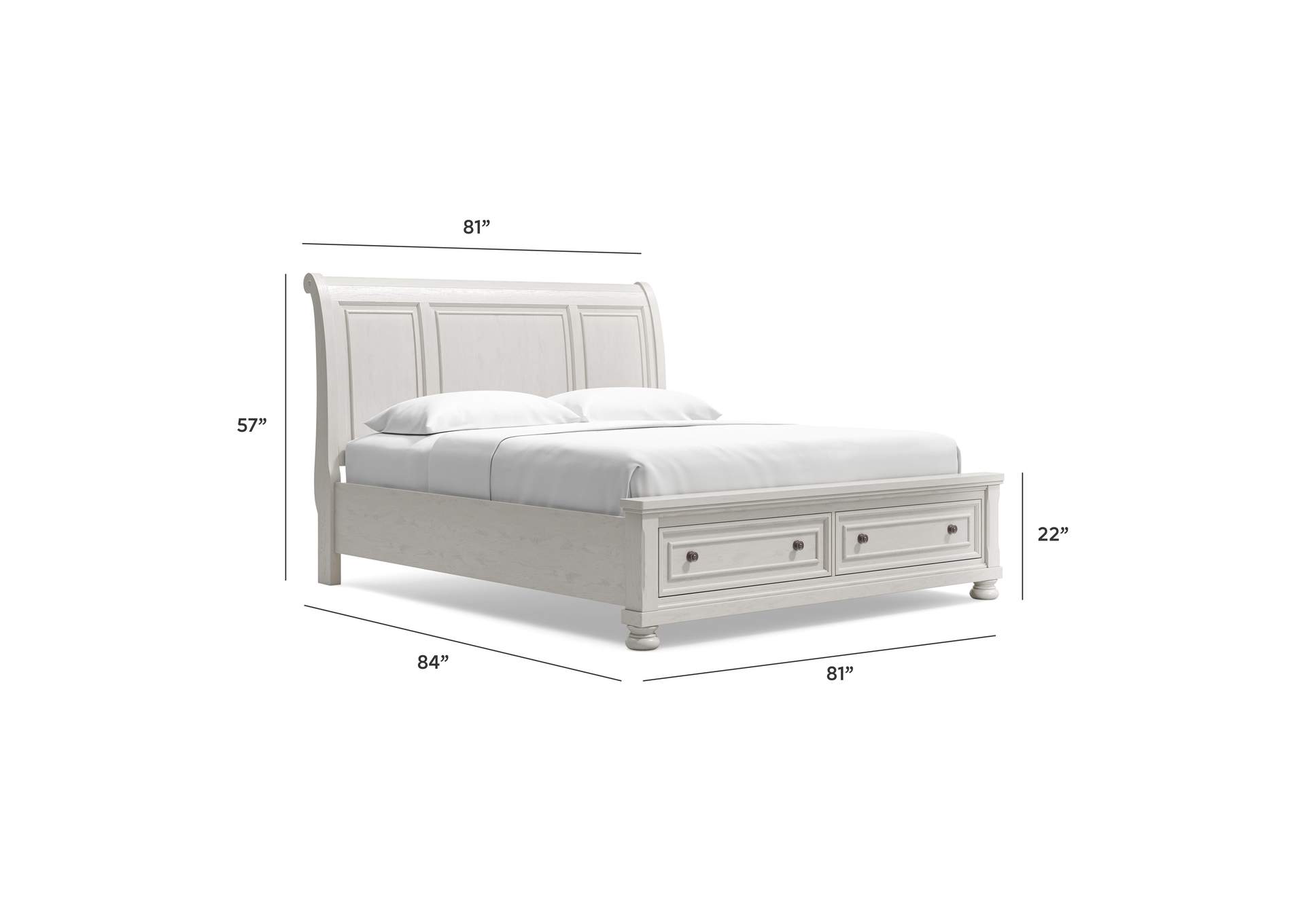 Robbinsdale California King Sleigh Bed with Storage with Mirrored Dresser image 10