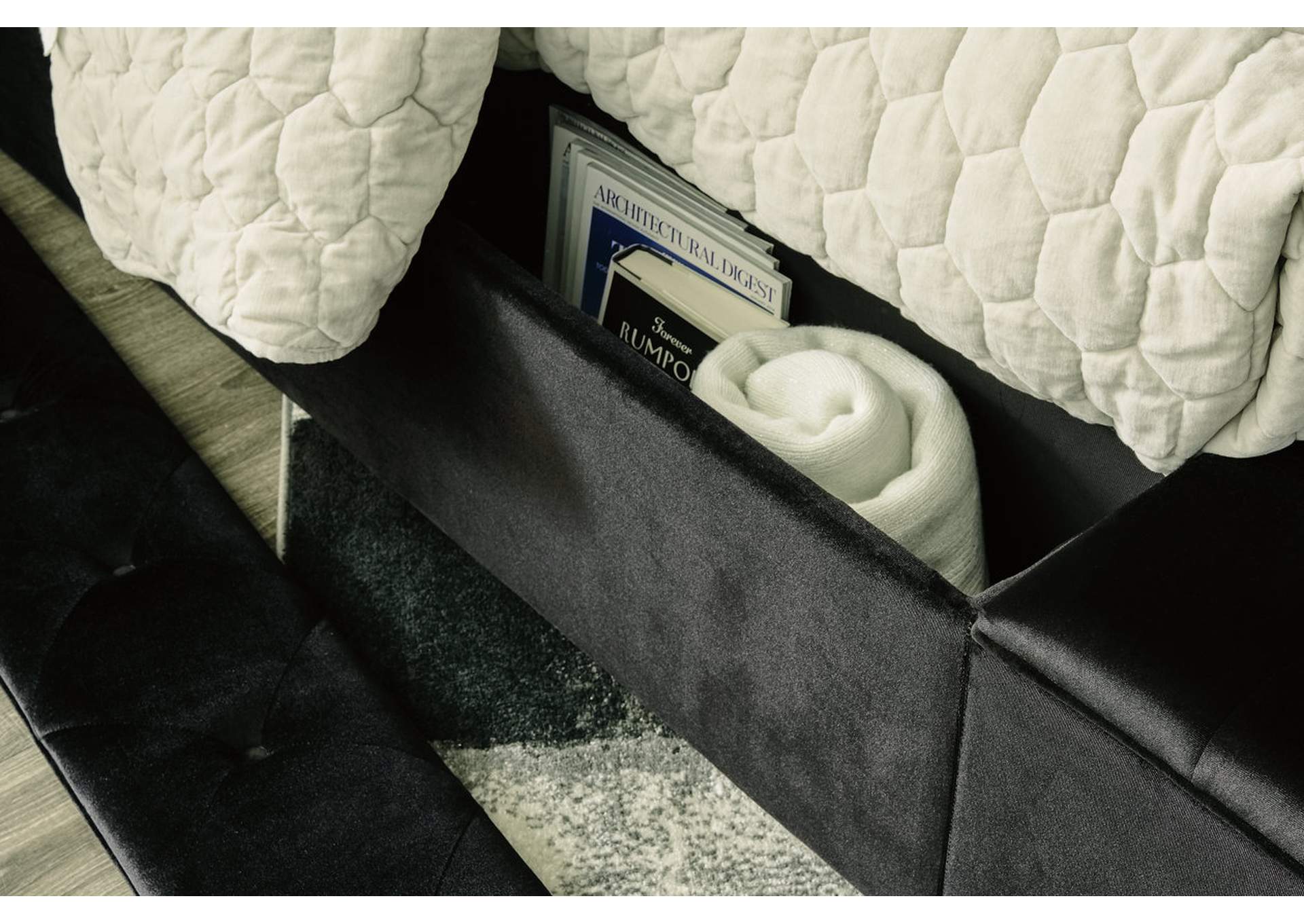 Lindenfield California King Upholstered Bed with Storage on Sale Discount Ashley Lindenfield