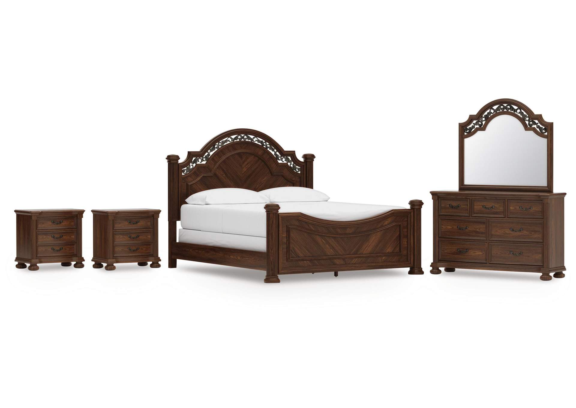 Lavinton California King Poster Bed, Dresser, Mirror and 2 Nightstands image 1