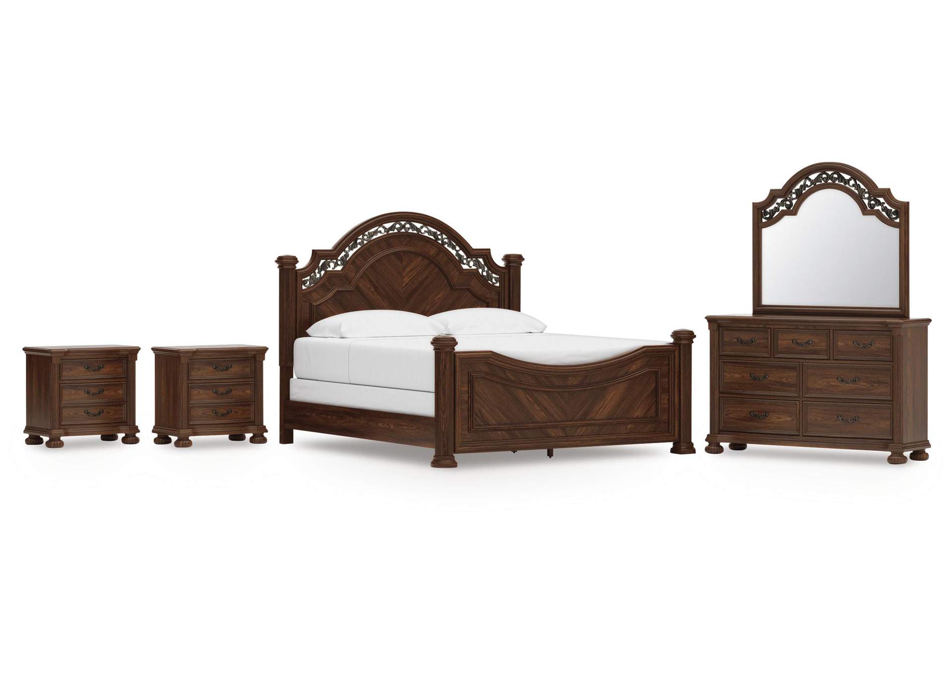 Lavinton King Poster Bed, Dresser, Mirror and 2 Nightstands image 1