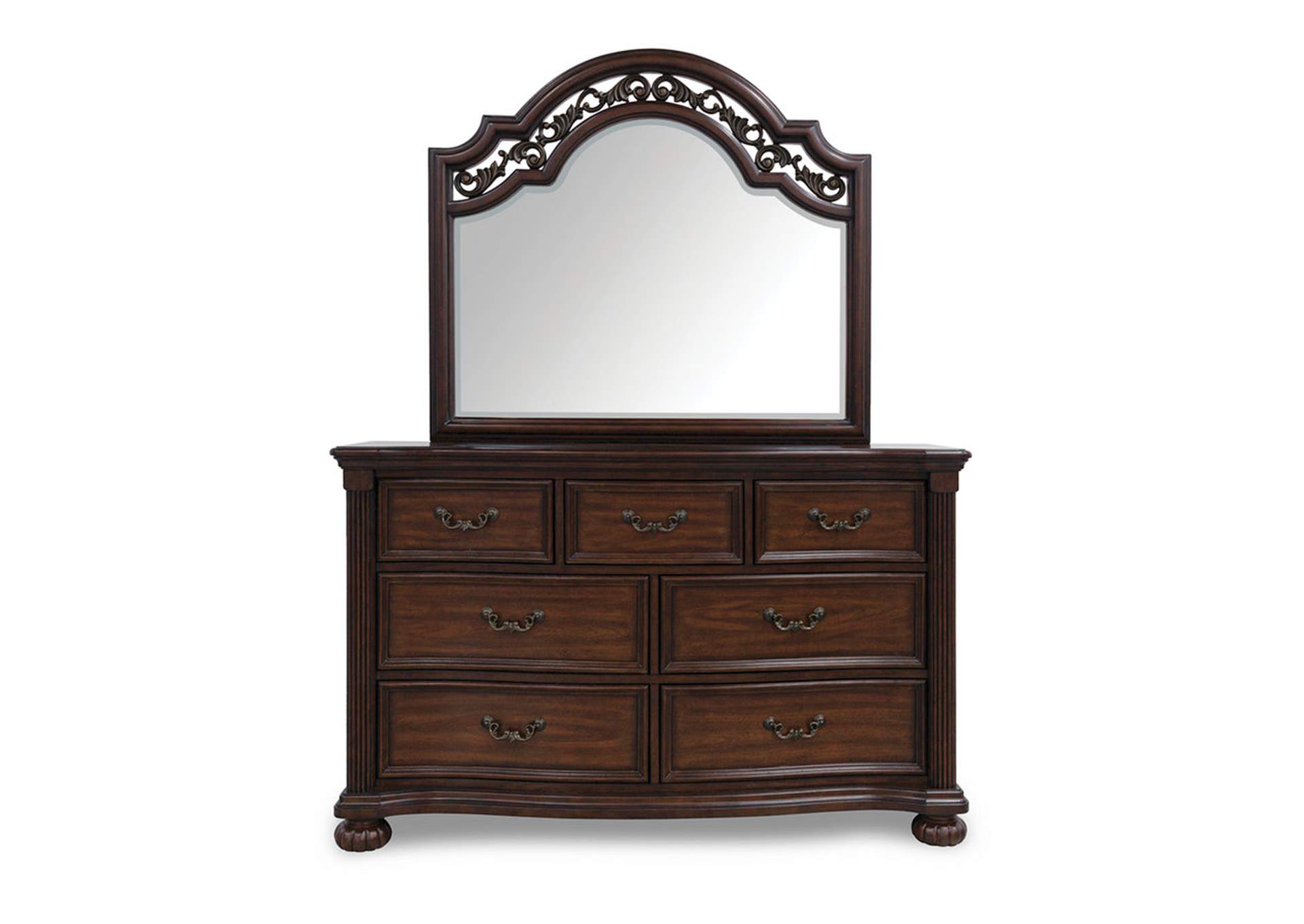 Lavinton Queen Poster Bed with Mirrored Dresser, Chest and Nightstand image 2
