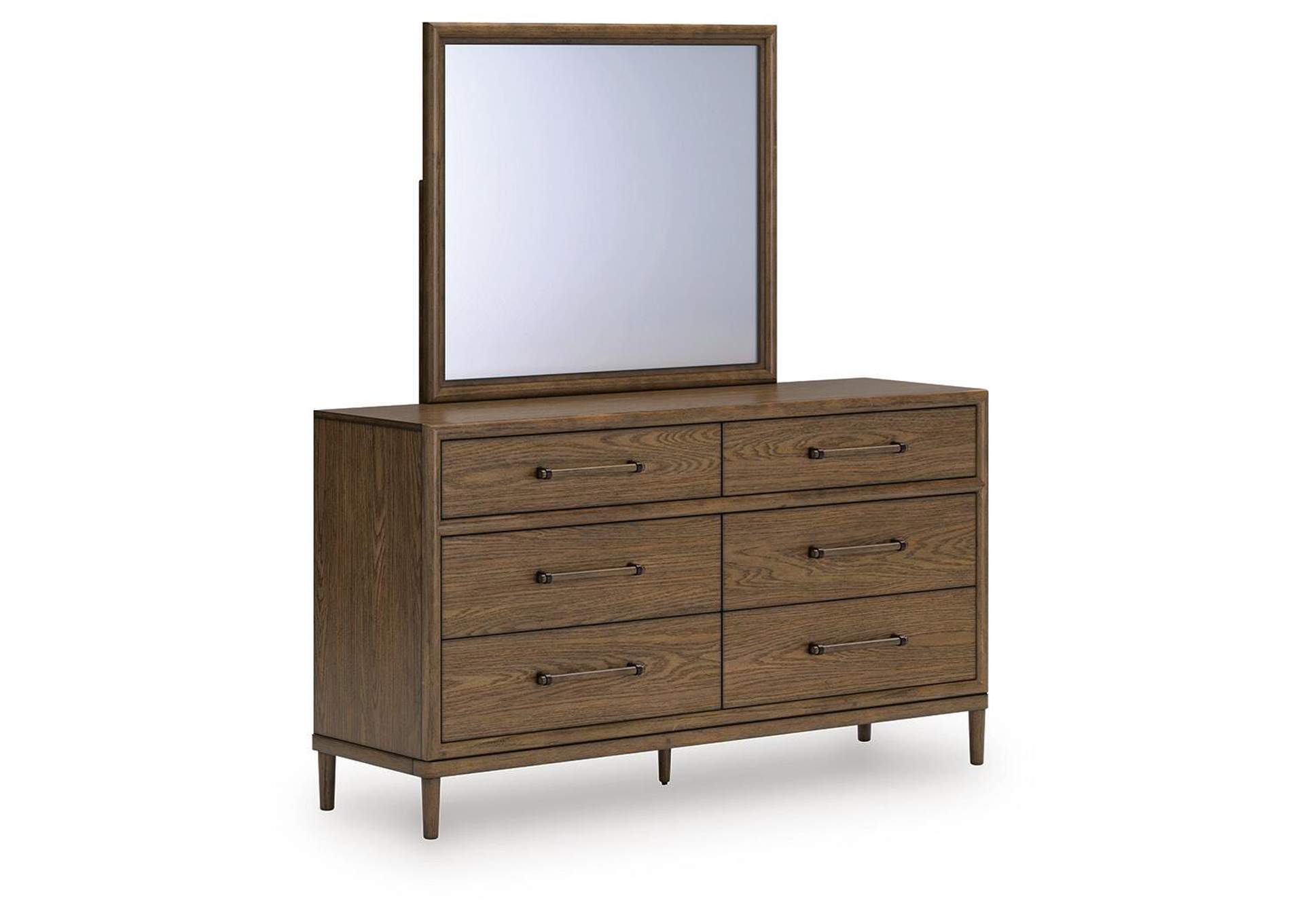 Roanhowe Queen Upholstered Bed with Mirrored Dresser and Nightstand image 13