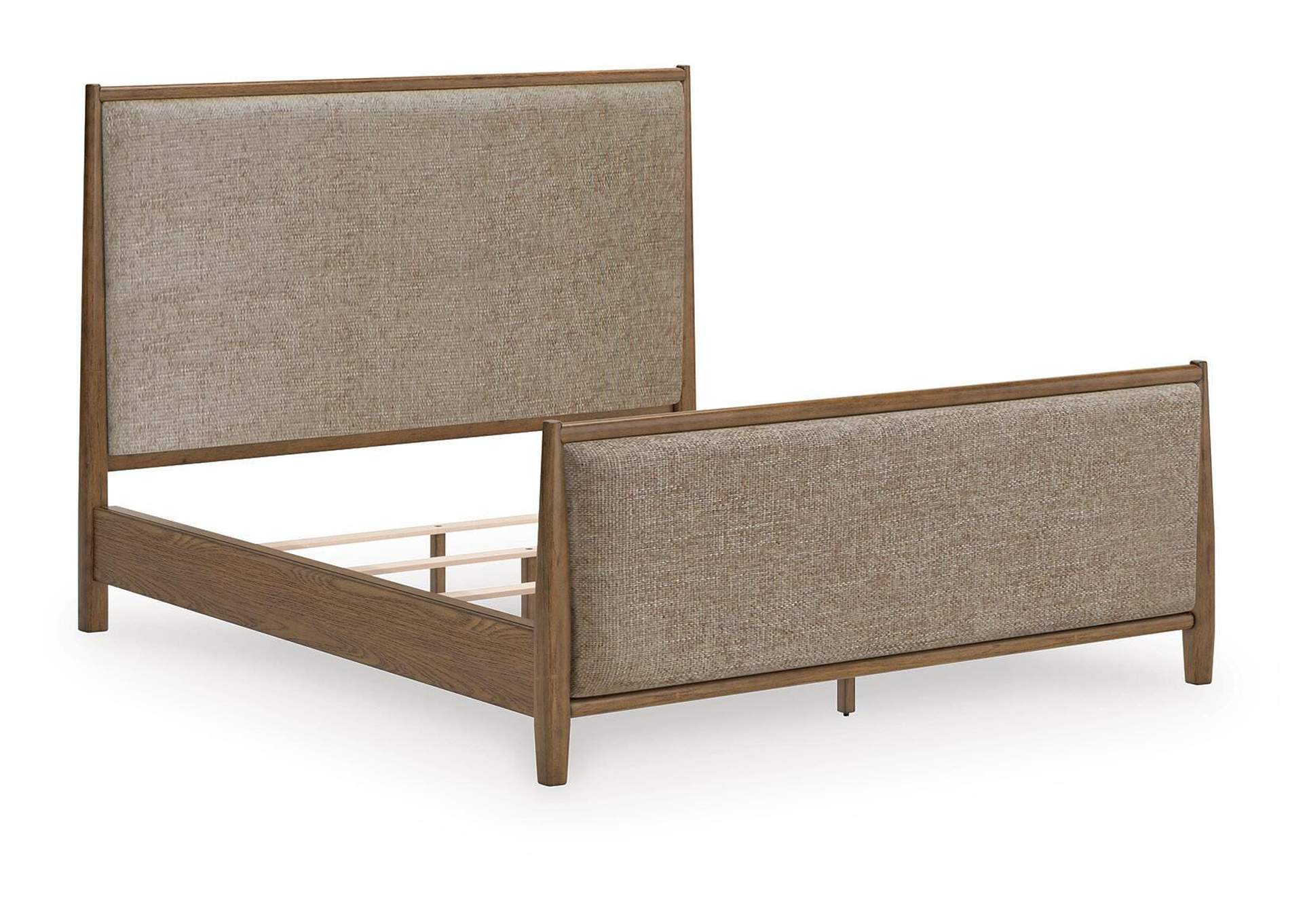 Roanhowe California King Upholstered Bed, Dresser, Mirror, Chest and Nightstand image 4